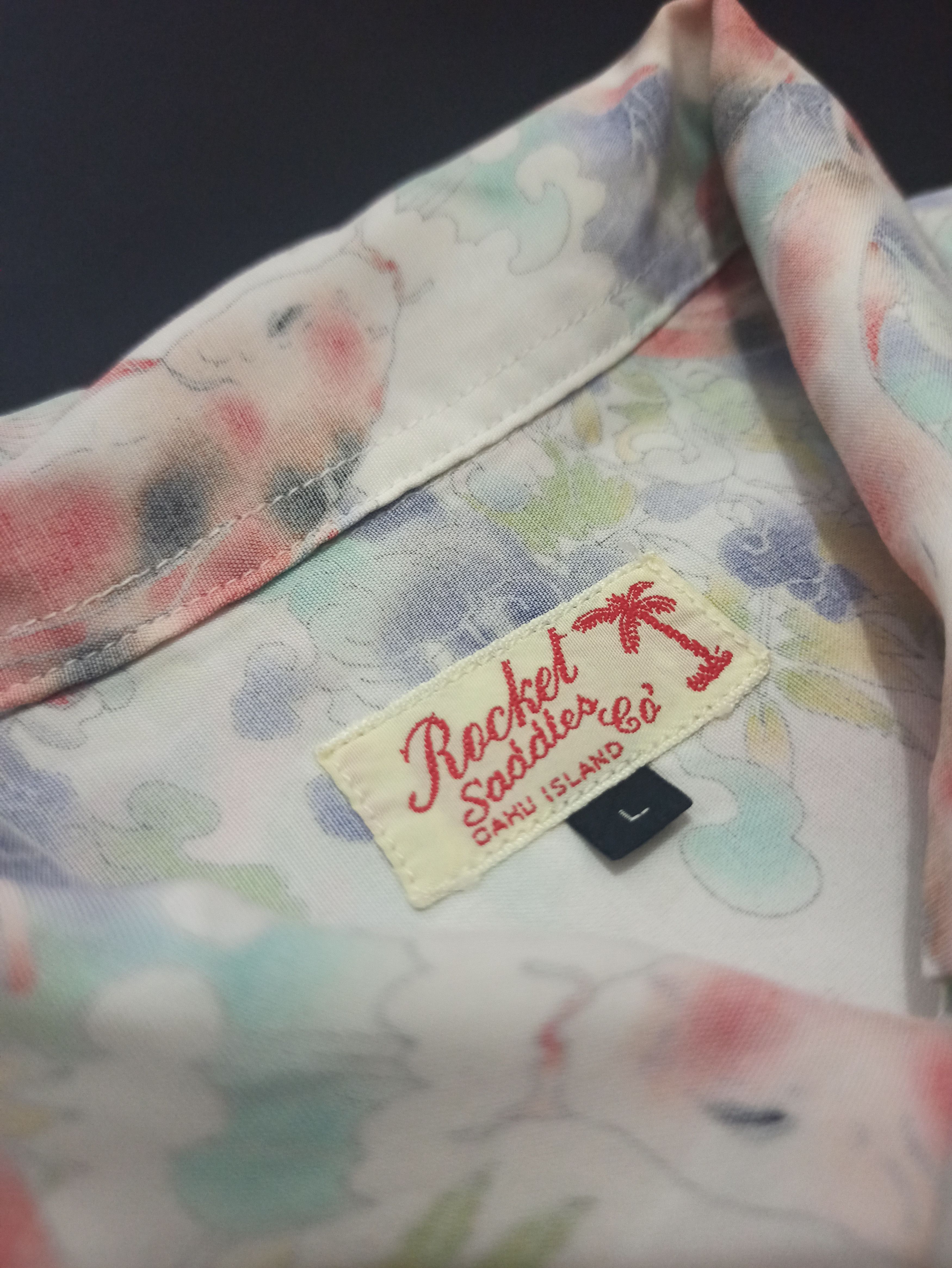 Japanese Brand Vintage Rocket Saddles co. KOI FISH Nishikigoi Aloha Shirt Size US L / EU 52-54 / 3 - 5 Thumbnail