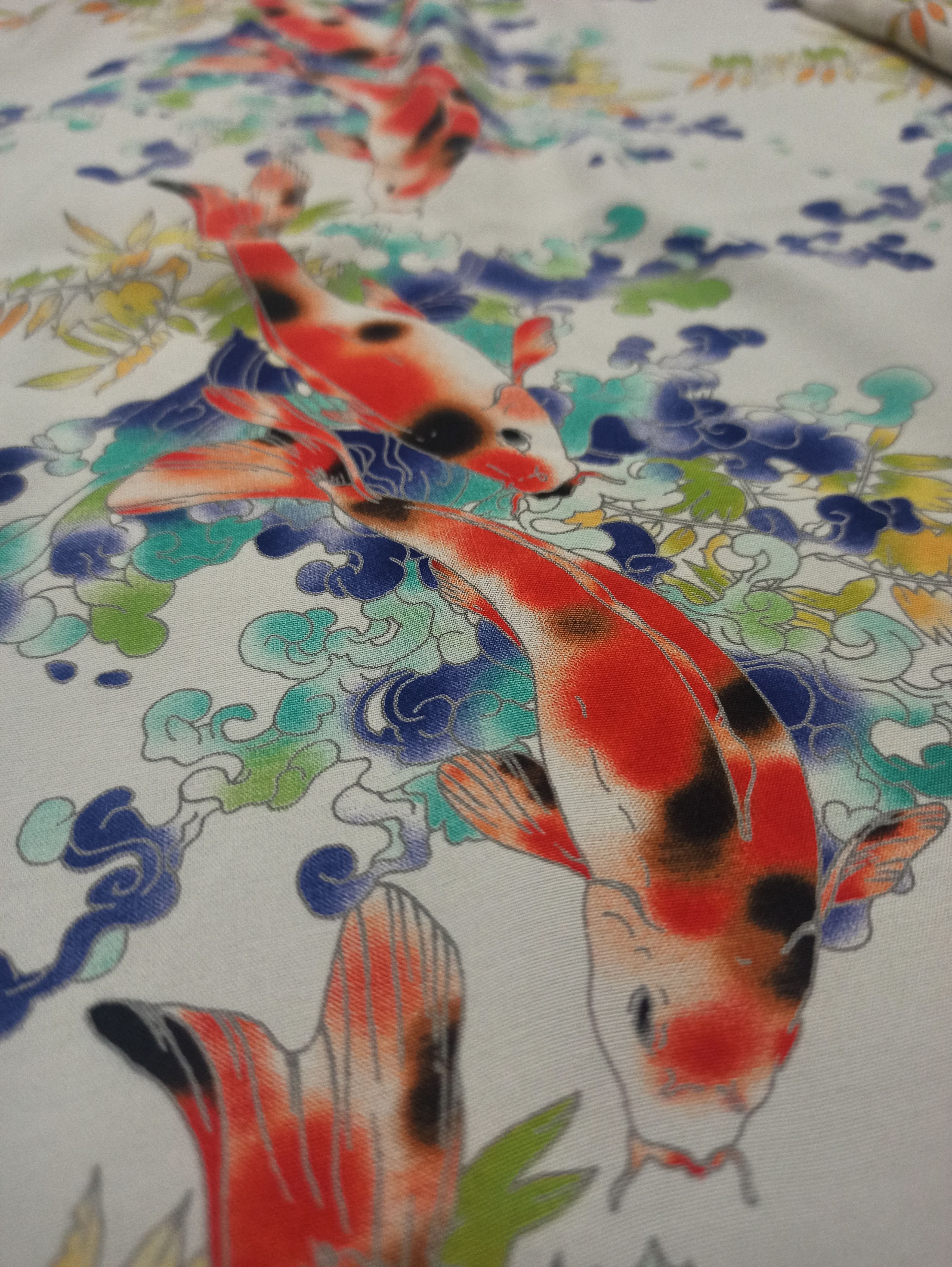 Japanese Brand Vintage Rocket Saddles co. KOI FISH Nishikigoi Aloha Shirt Size US L / EU 52-54 / 3 - 3 Thumbnail
