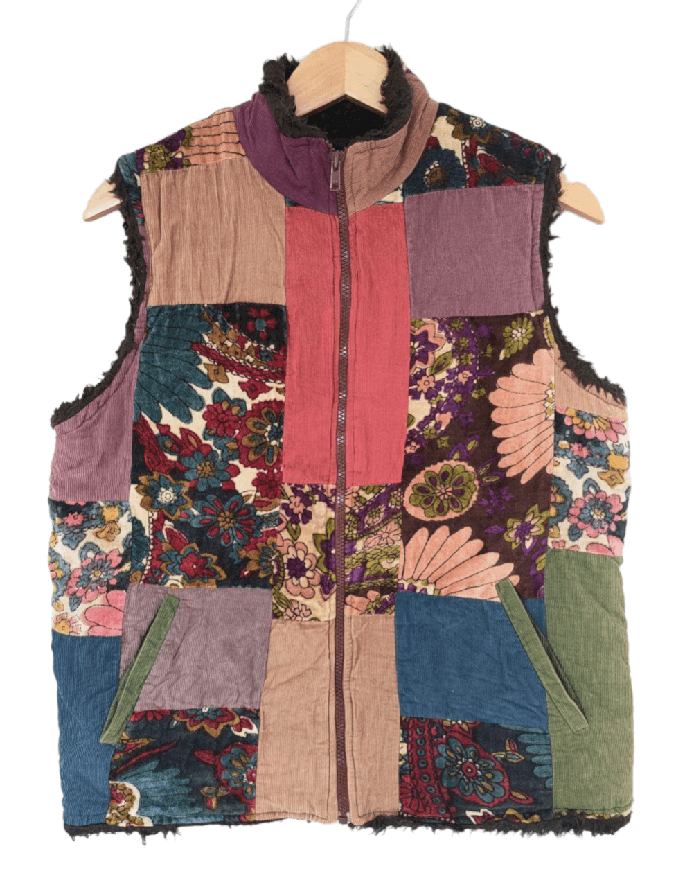 Amina Patchwork Sherpa Vest