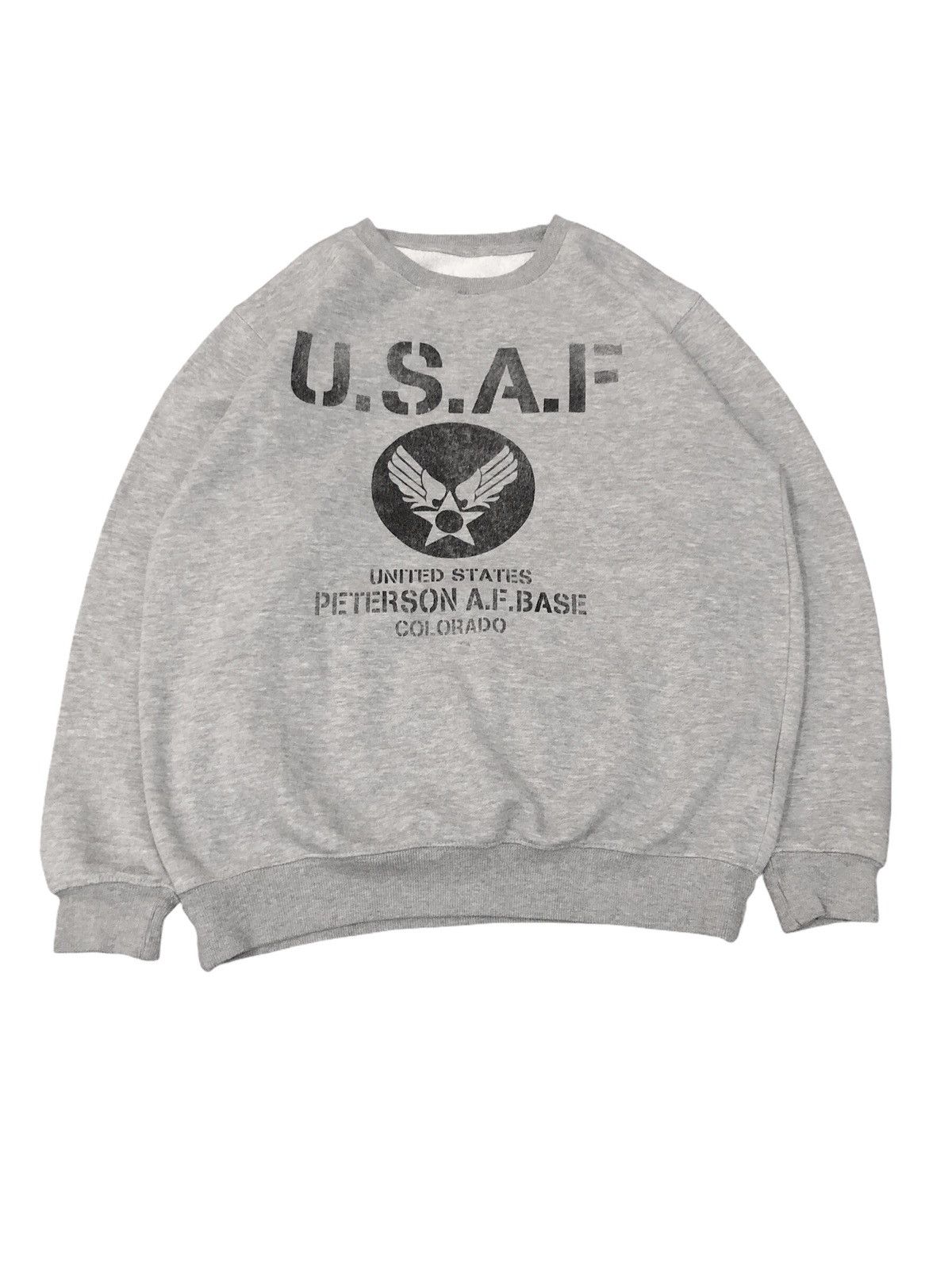image of Military x USAF U.s.a.f Peterson A.f Base Colorado Sweatshirt in Grey, Men's (Size Small)