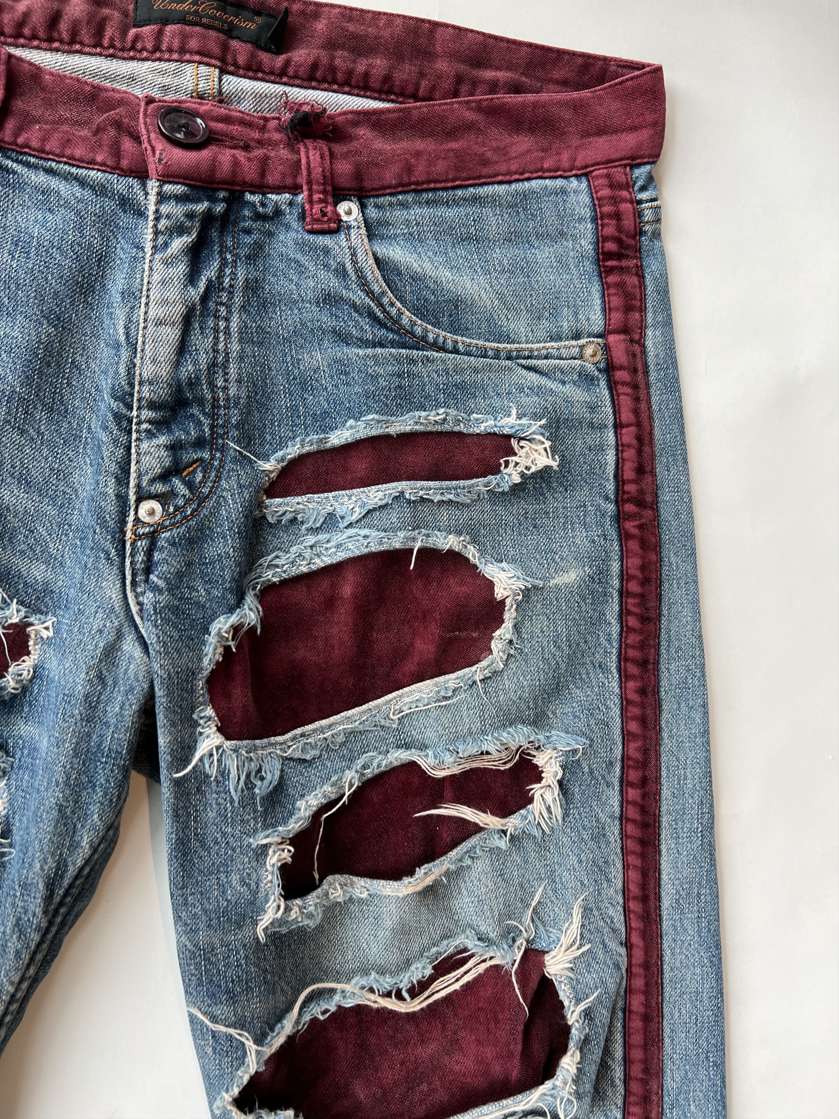 Undercover Undercover AW02 Witch Cell Division Crash Denim Size US 30 / EU 46 - 8 Thumbnail