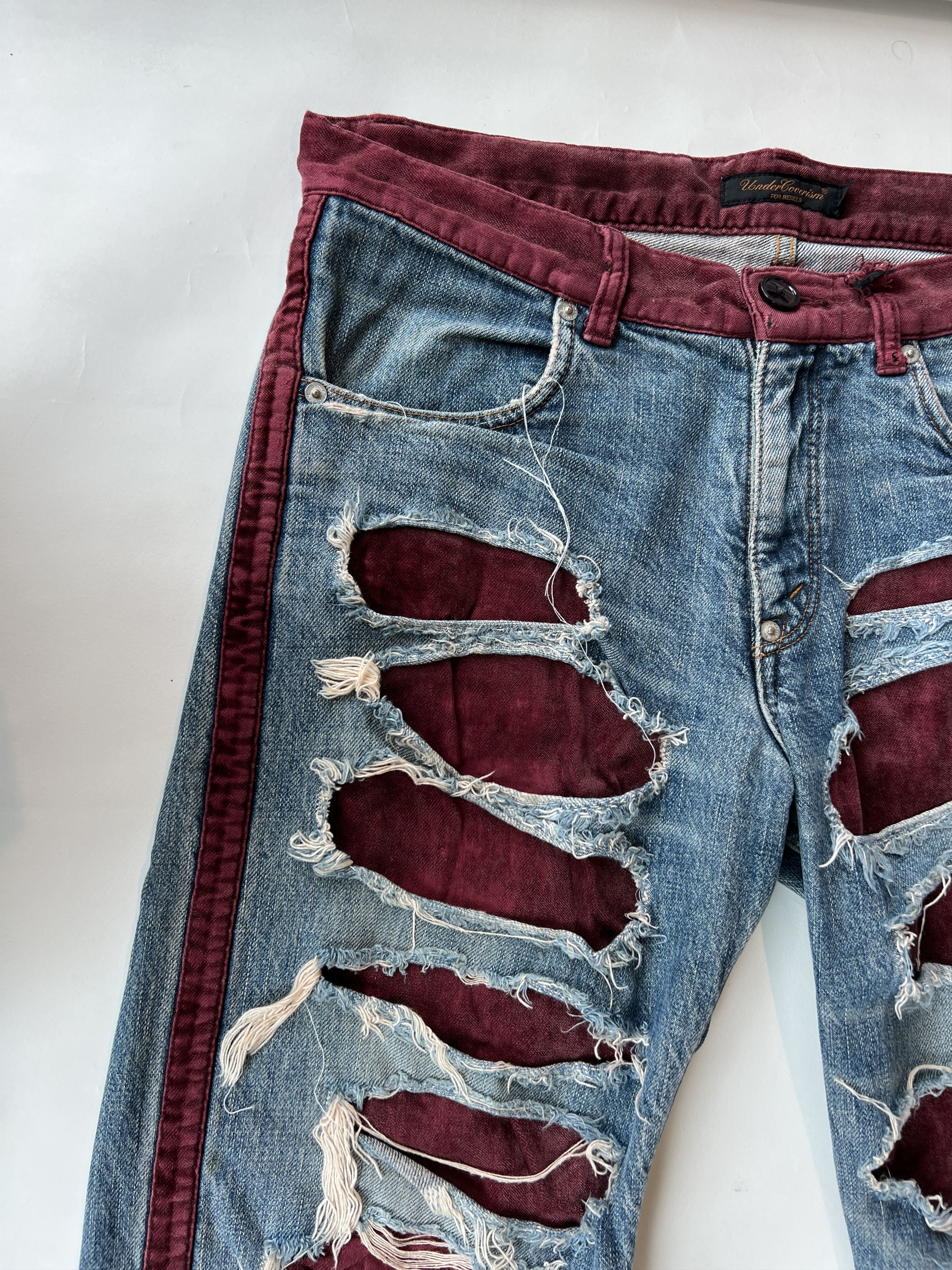 Undercover Undercover AW02 Witch Cell Division Crash Denim Size US 30 / EU 46 - 7 Thumbnail