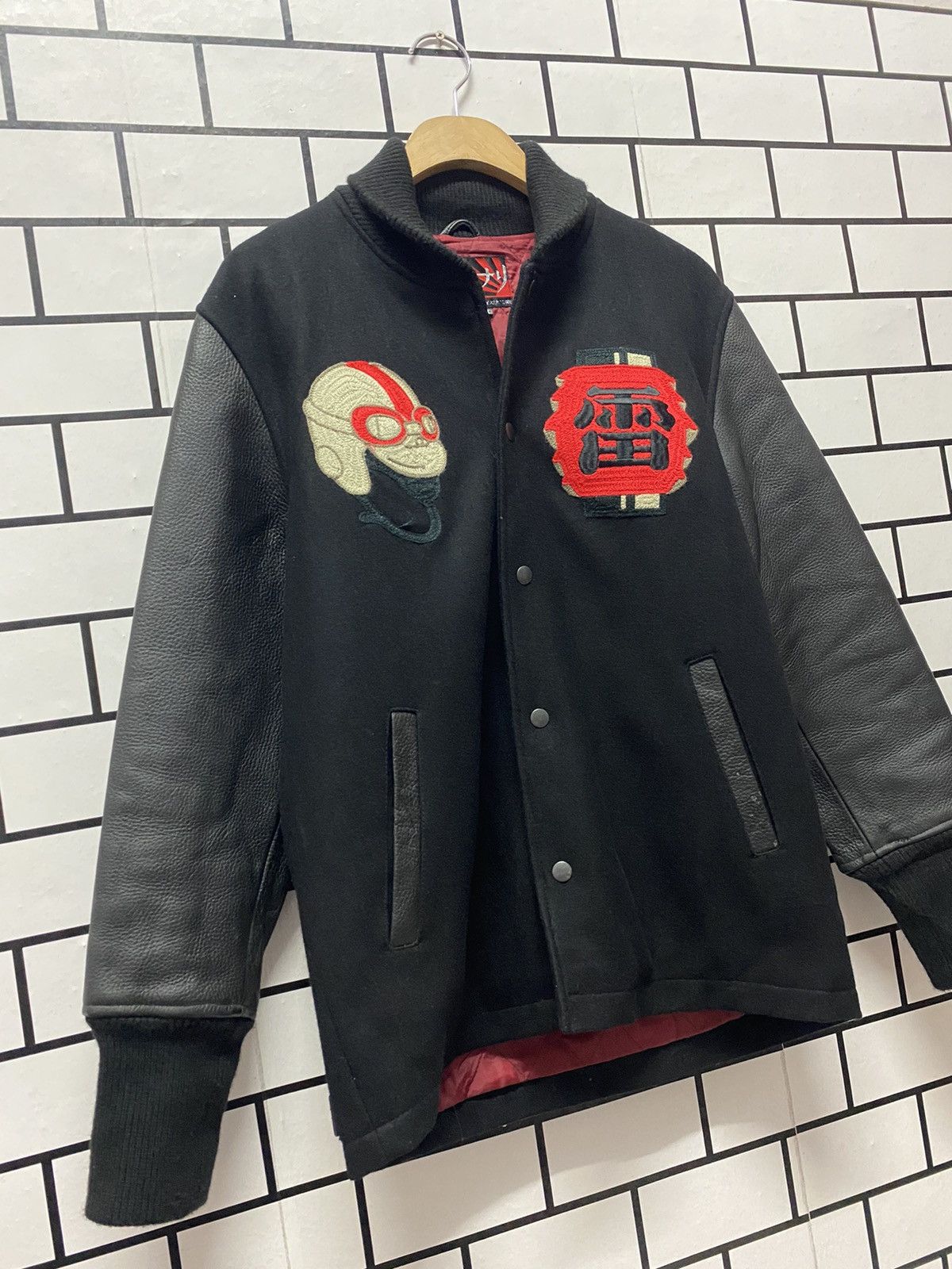Japanese Brand Vintage Japanese Badboy Kulture Leather Wool Varsity Jacket Size US S / EU 44-46 / 1 - 13 Thumbnail