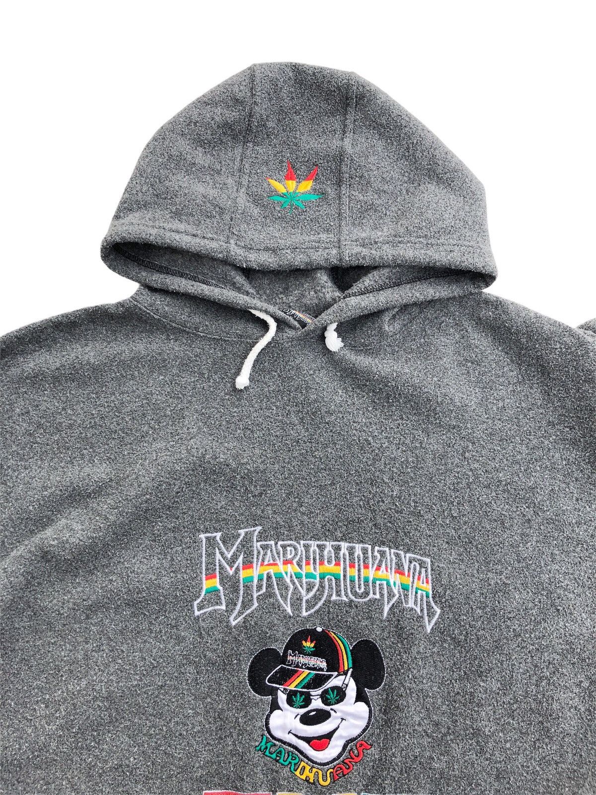 Japanese Brand × Mickey Mouse Mickey x Marihuana Rasta Fleece Hoodie Sweatshirt Size US L / EU 52-54 / 3 - 4 Thumbnail