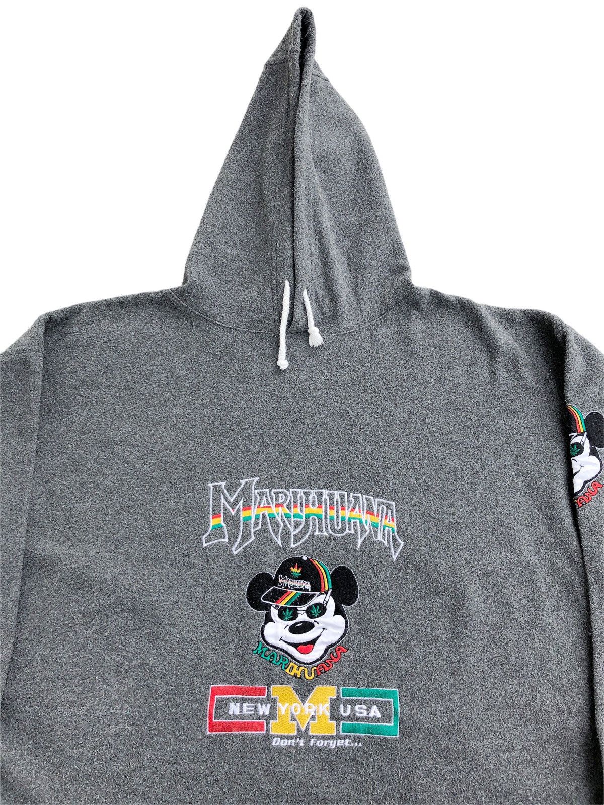 Japanese Brand × Mickey Mouse Mickey x Marihuana Rasta Fleece Hoodie Sweatshirt Size US L / EU 52-54 / 3 - 3 Thumbnail