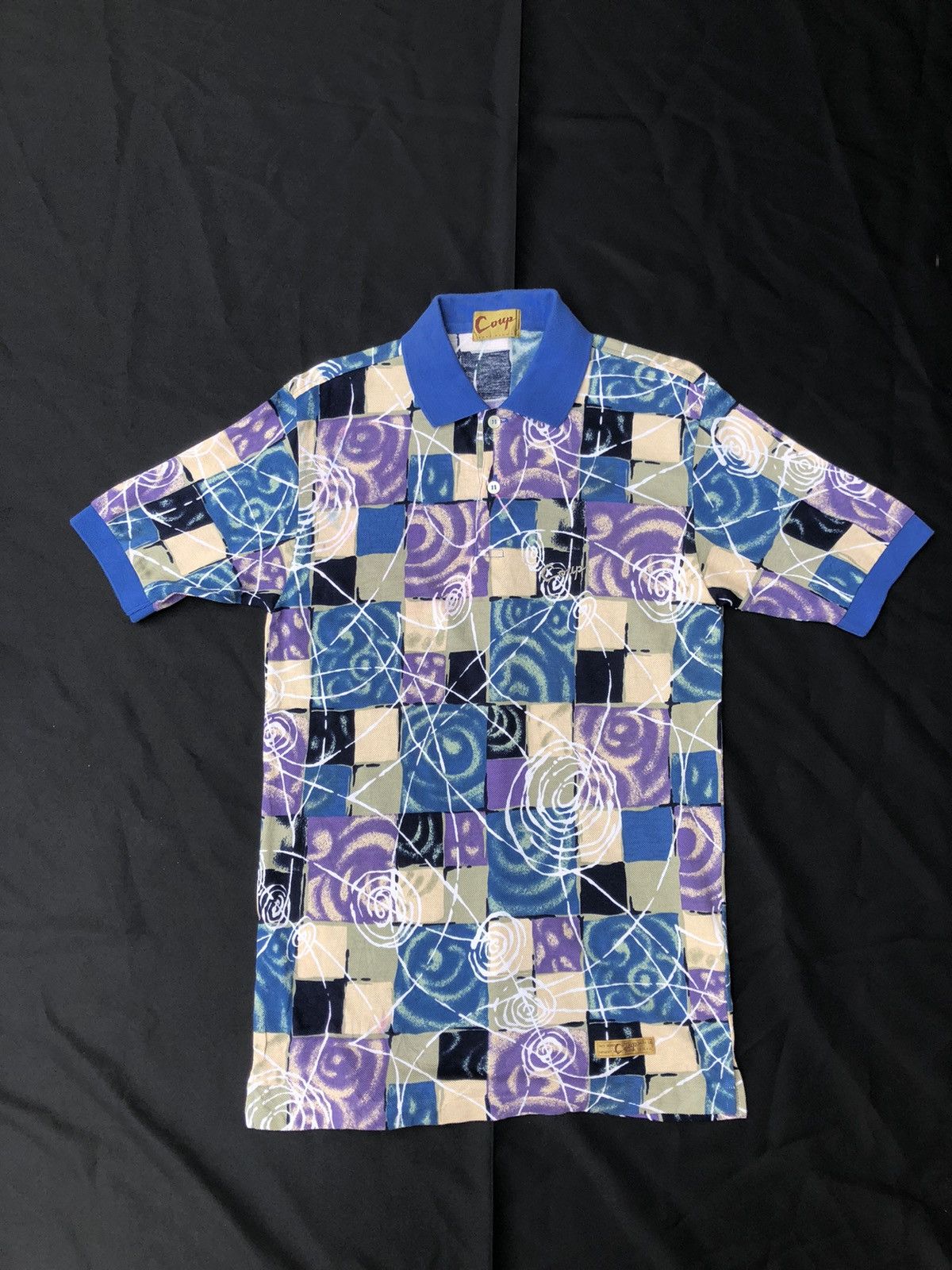 image of Mr Junko Vintage 90's Junko Koshino Japan Psychedelic Art Polo Shirt, Men's (Size Medium)