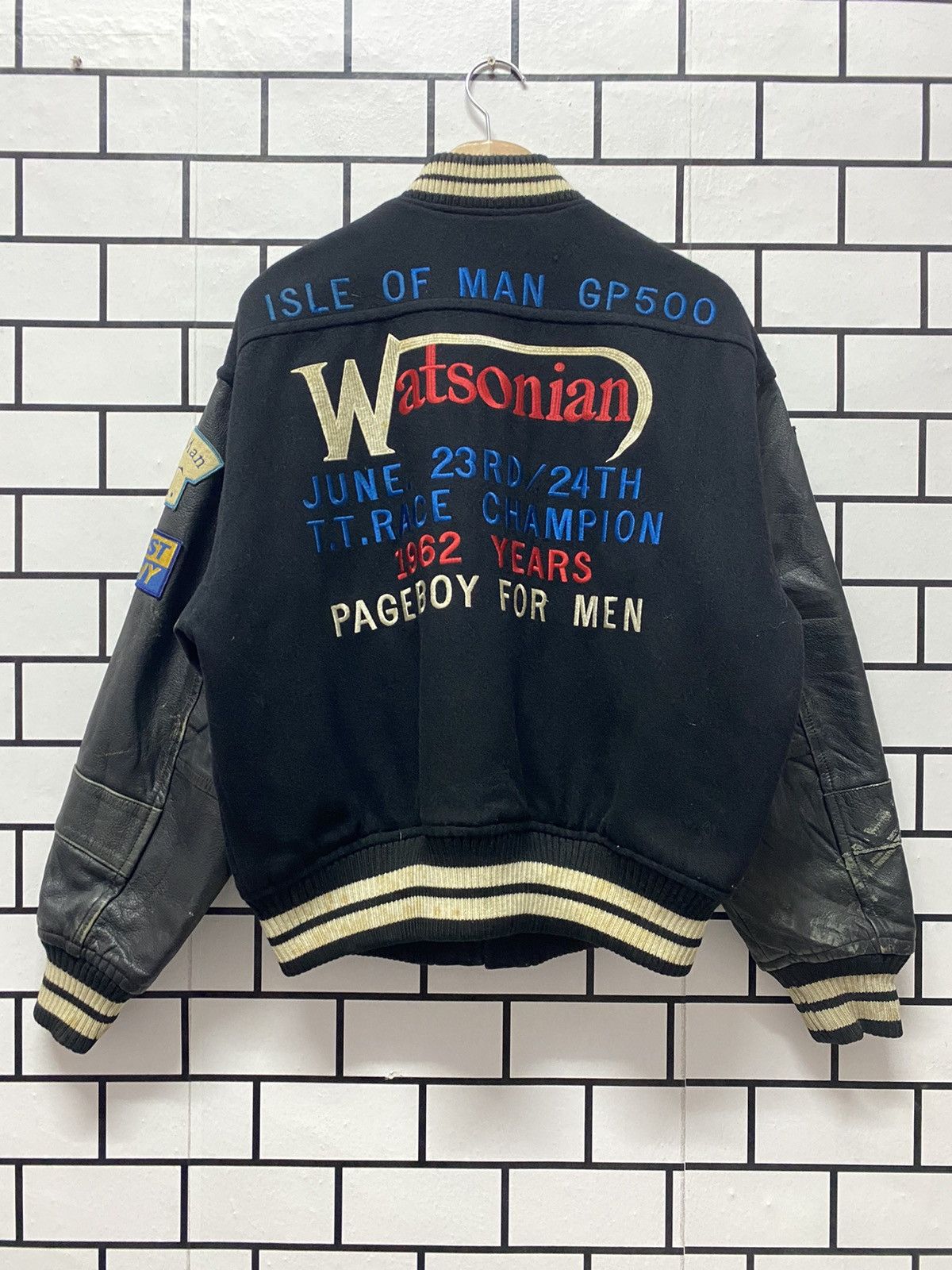 Vintage Vintage 80's Page Boy Japan Leather Wool Varsity Jacket 
