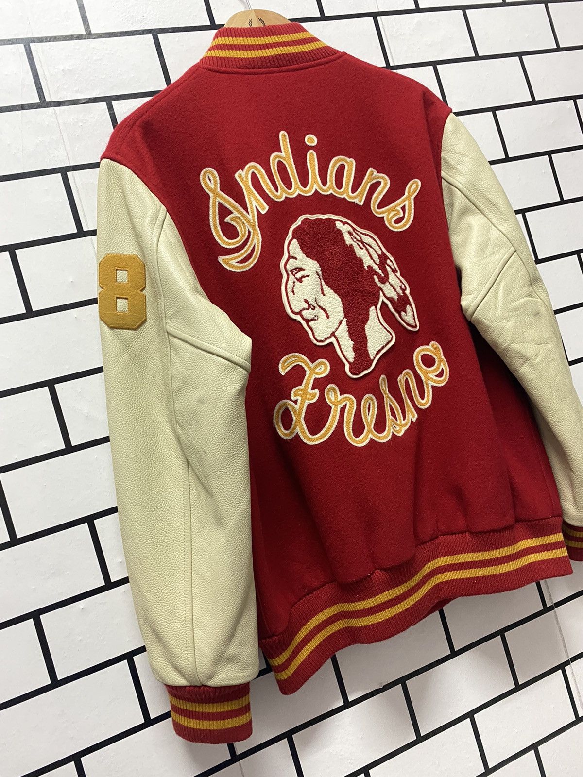 Japanese Brand Japan Brand Dovetail Bright Leather Wool Varsity Jacket Size US M / EU 48-50 / 2 - 4 Thumbnail