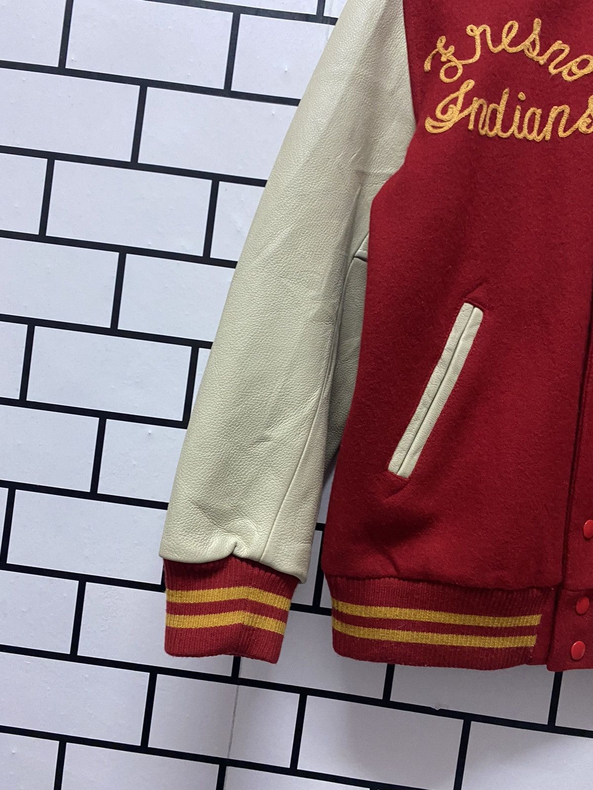 Japanese Brand Japan Brand Dovetail Bright Leather Wool Varsity Jacket Size US M / EU 48-50 / 2 - 12 Thumbnail