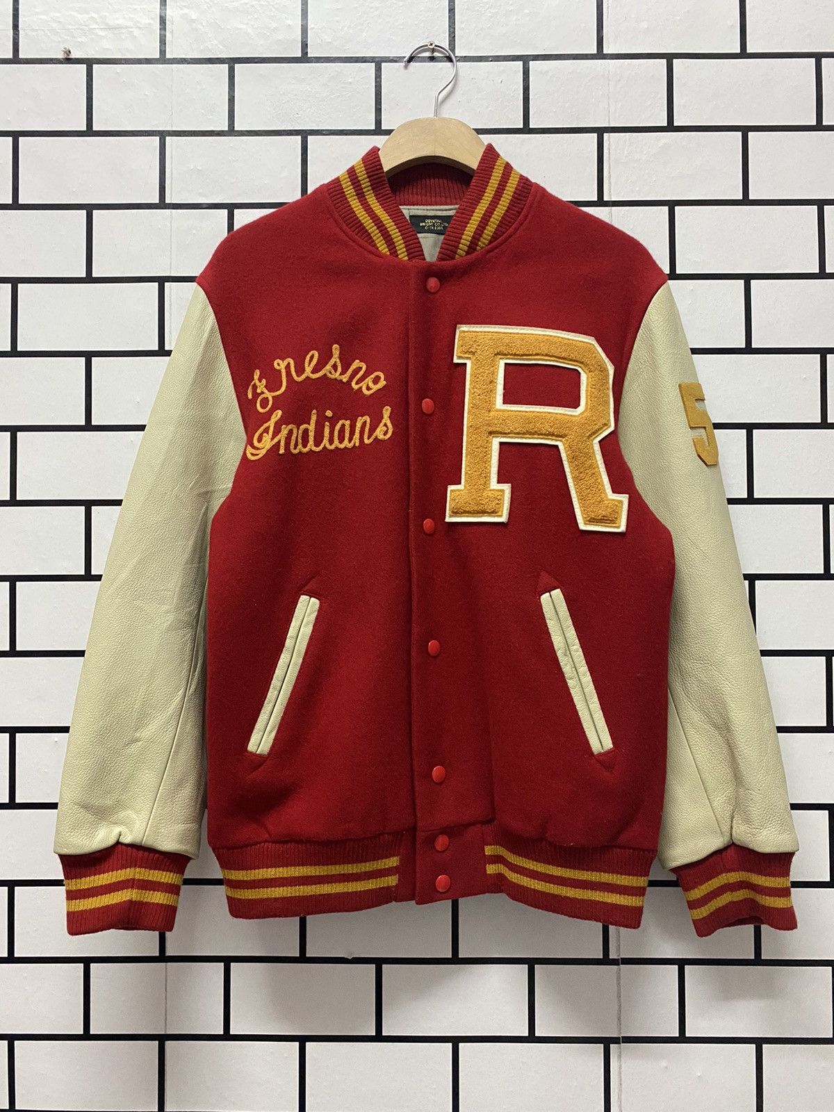 Japanese Brand Japan Brand Dovetail Bright Leather Wool Varsity Jacket Size US M / EU 48-50 / 2 - 2 Thumbnail