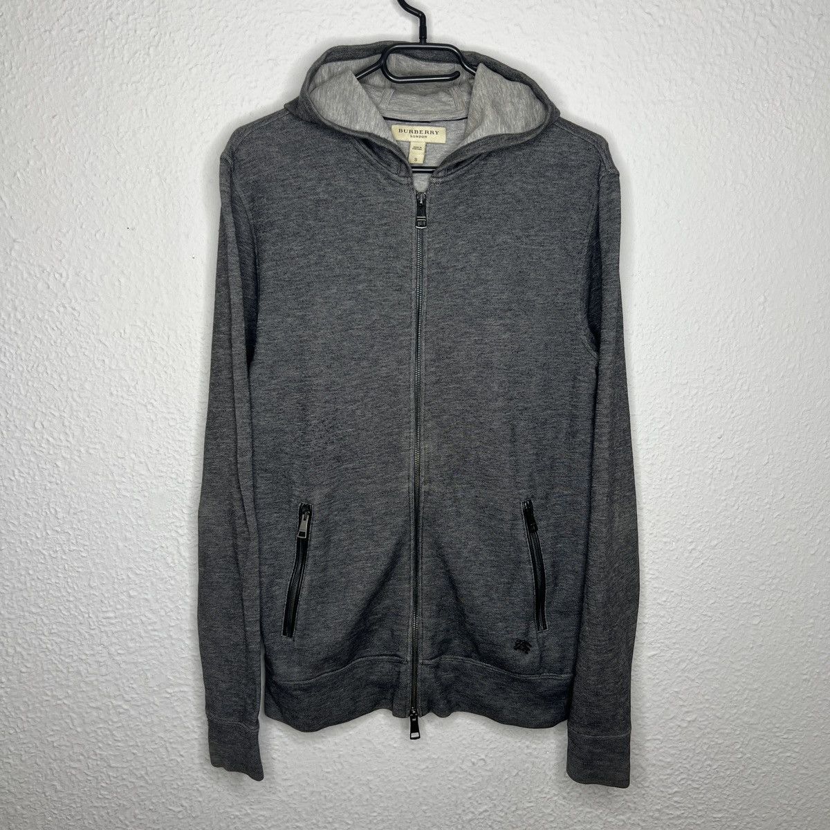 Burberry Burberry London Burberrys Zip Up Hoodie Grey Sweatshirt Logo Size US S / EU 44-46 / 1 - 1 Thumbnail