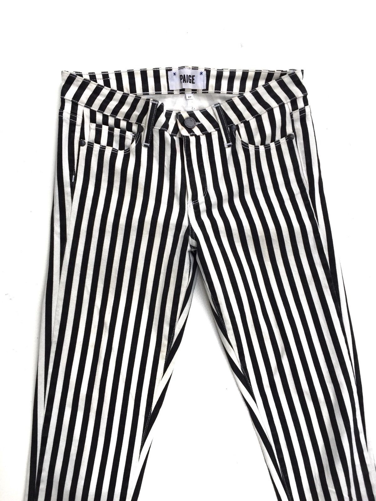 Designer × Paige Designers Brand Paige Prisoner Border Skinny Stripes Pants Size US 28 / EU 44 - 3 Thumbnail