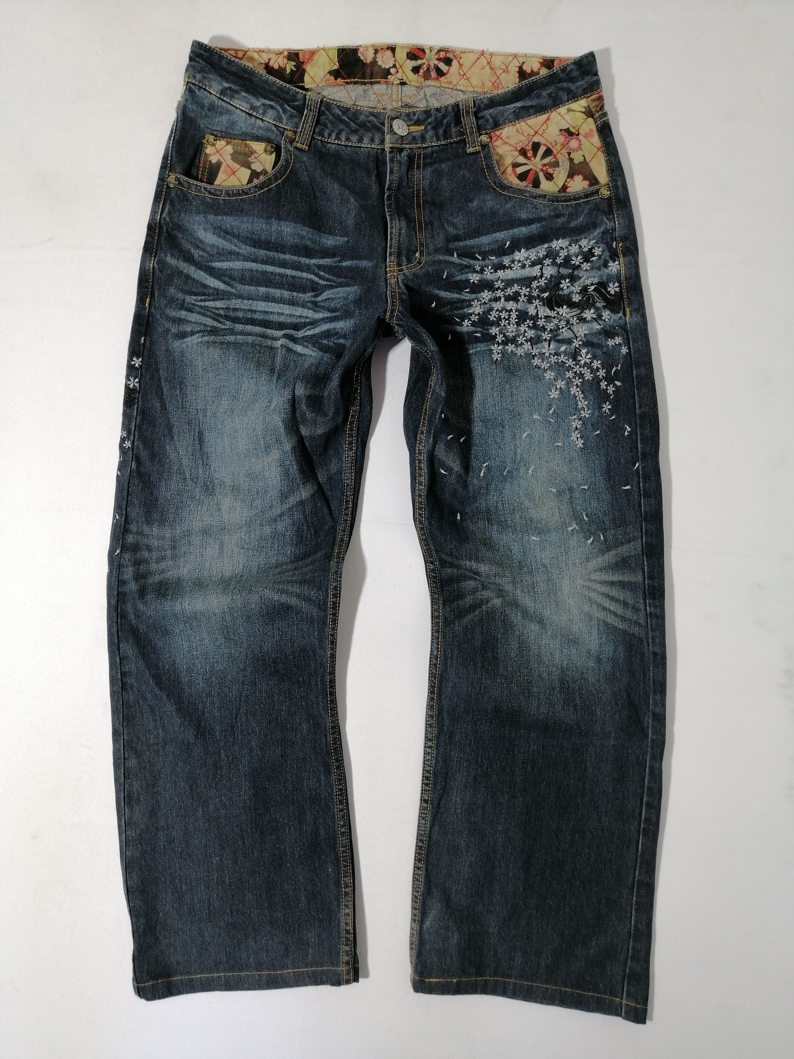 Japanese Brand Nishiki Embroided Nice Design Denim Jeans Size US 34 / EU 50 - 2 Thumbnail