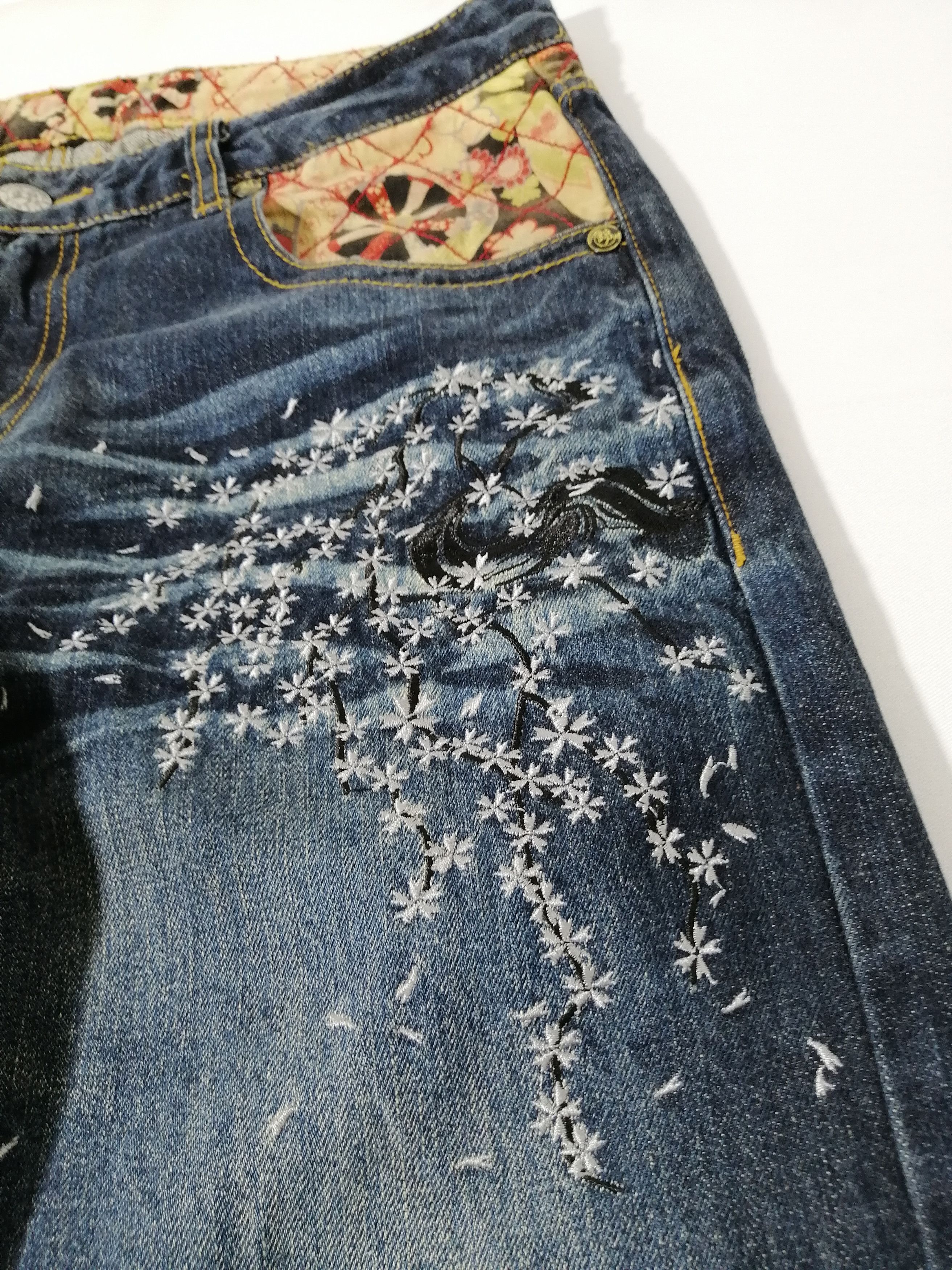 Japanese Brand Nishiki Embroided Nice Design Denim Jeans Size US 34 / EU 50 - 3 Thumbnail