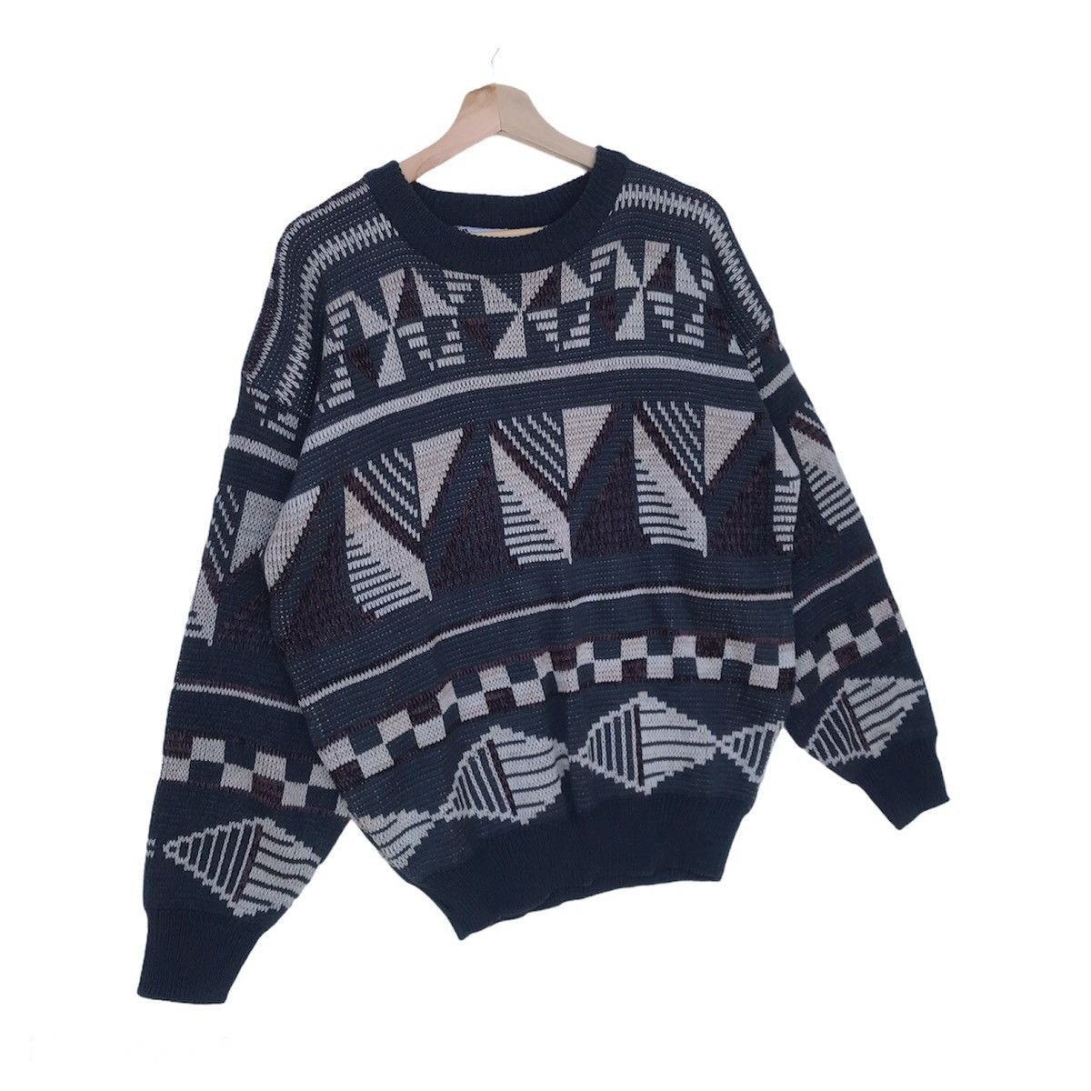 Aran Isles Knitwear × Coogi × Native Rock Canyon geometry polygon knitwear crewneck Size US L / EU 52-54 / 3 - 2 Thumbnail
