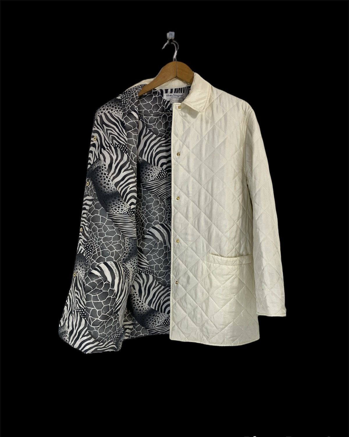 Made in Italy Salvatore ferragamo silk Quilted Jacket Art