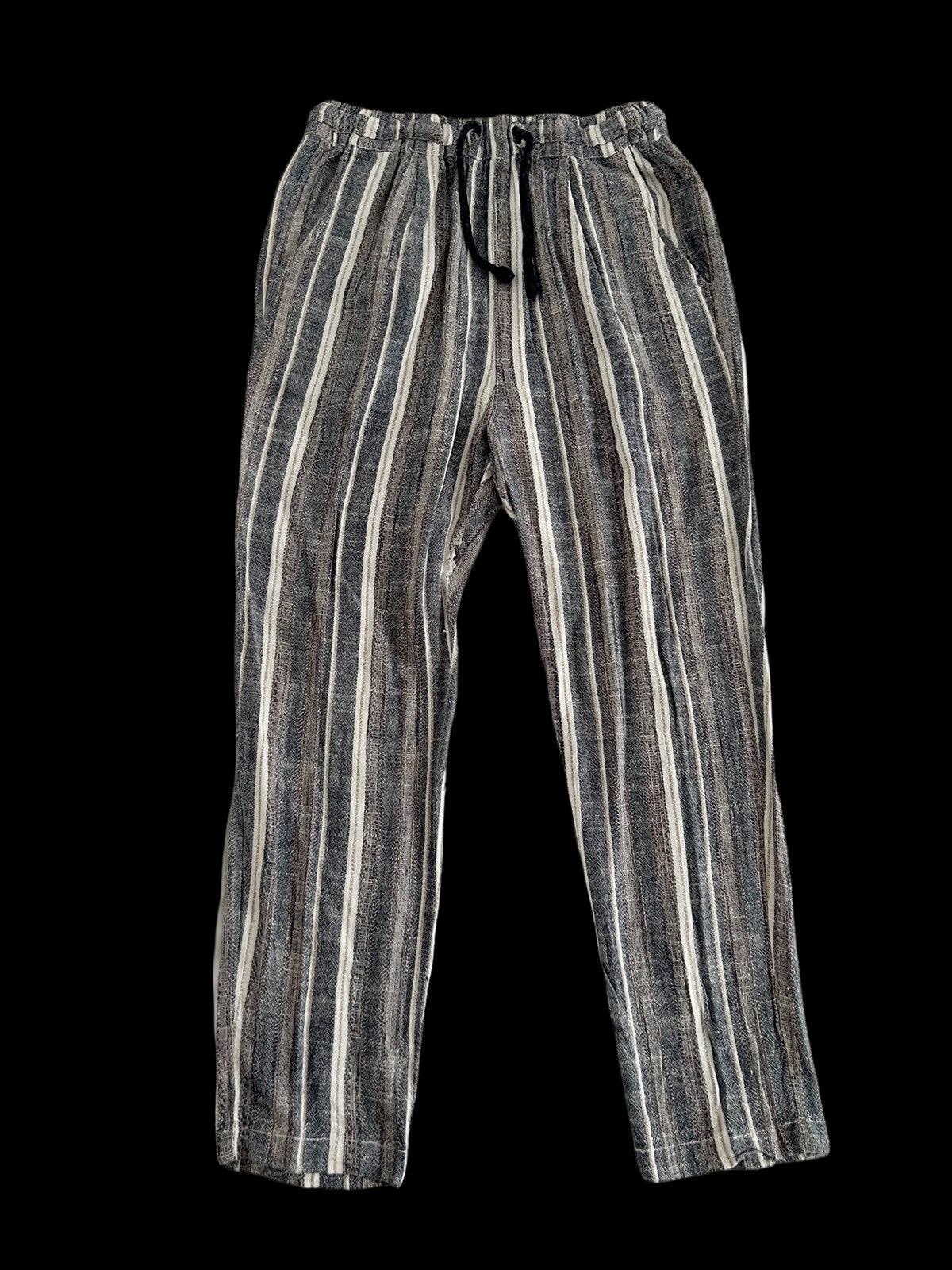 Japanese Brand Japanese TITICACA Stripes Drawstring Pants Kapital Style Size US 29 - 1 Thumbnail