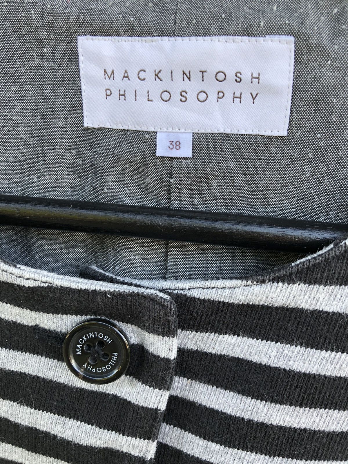 Mackintosh Stripes Button Cardigan Size US XS / EU 42 / 0 - 3 Thumbnail