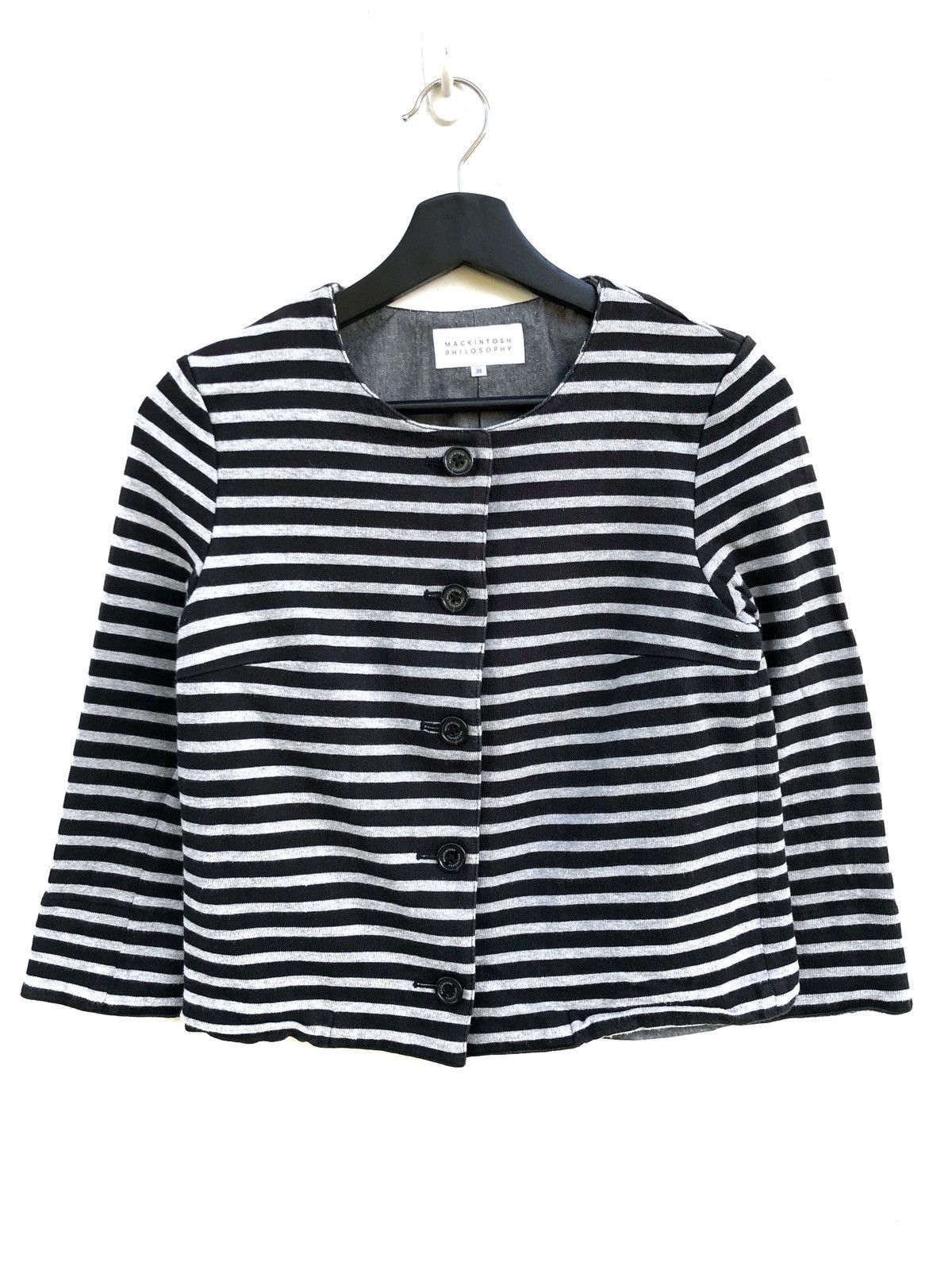 Mackintosh Stripes Button Cardigan Size US XS / EU 42 / 0 - 1 Thumbnail