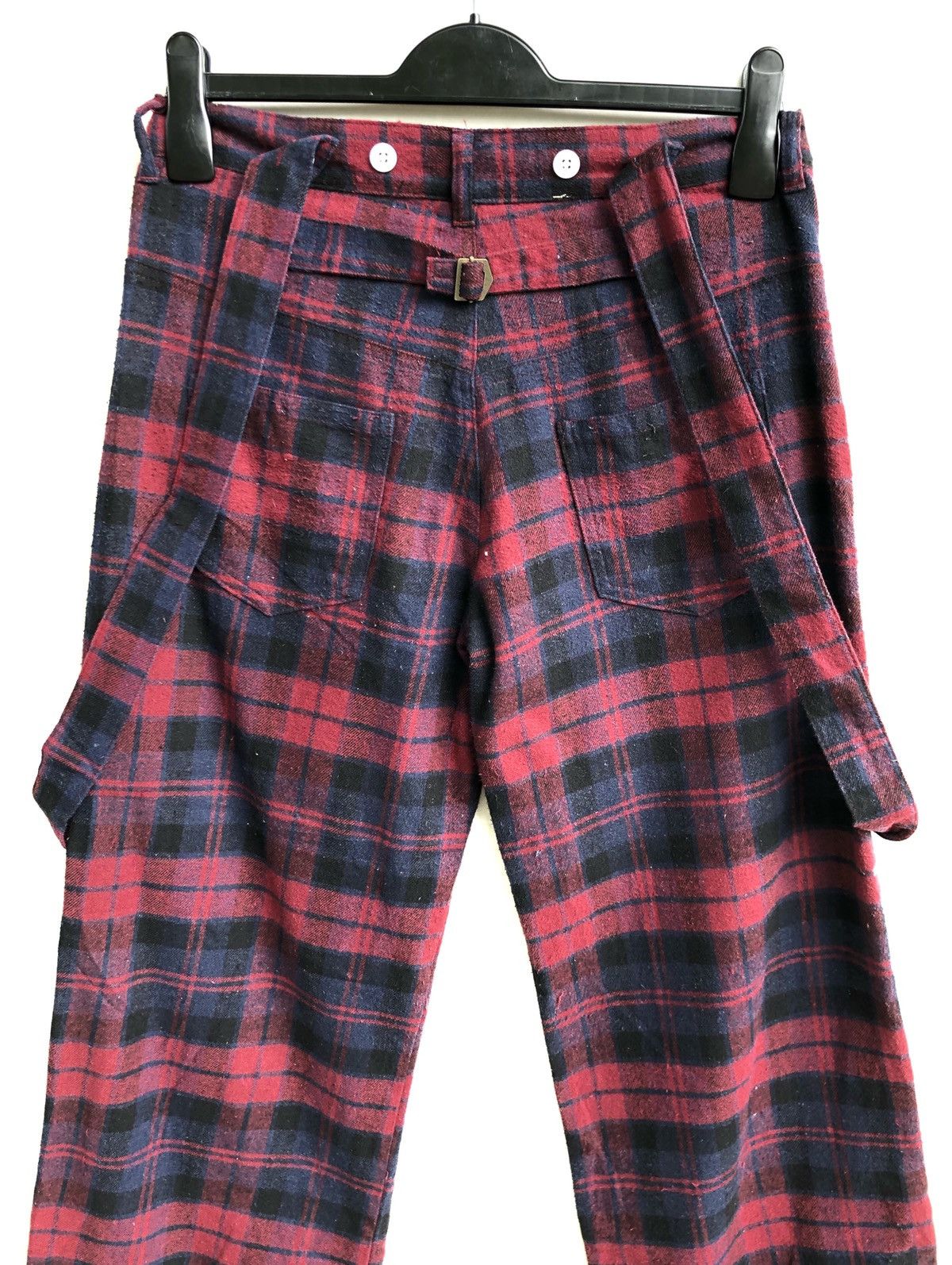 If Six Was Nine × Japanese Brand × Number (N)ine JAPANESE BRAND BROWNY CHECKERED SUSPENDER PANT Size US 29 - 4 Thumbnail