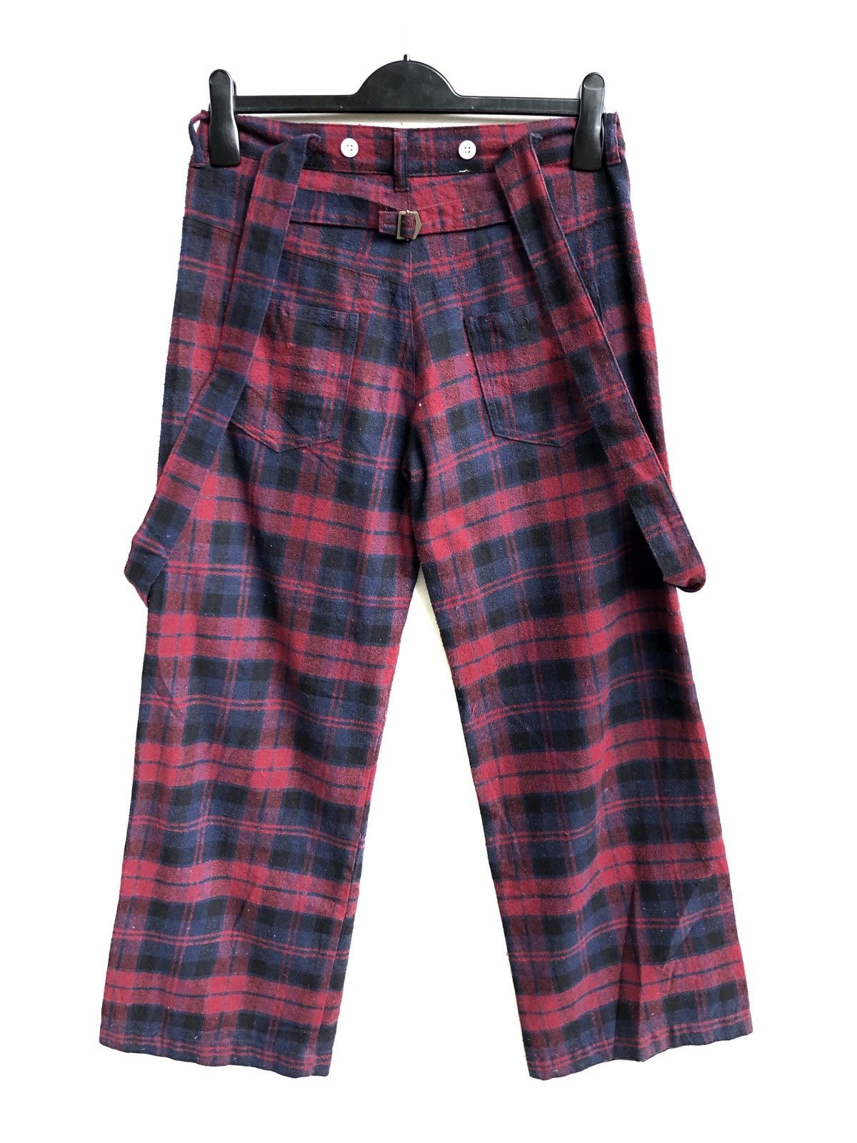 If Six Was Nine × Japanese Brand × Number (N)ine JAPANESE BRAND BROWNY CHECKERED SUSPENDER PANT Size US 29 - 2 Thumbnail