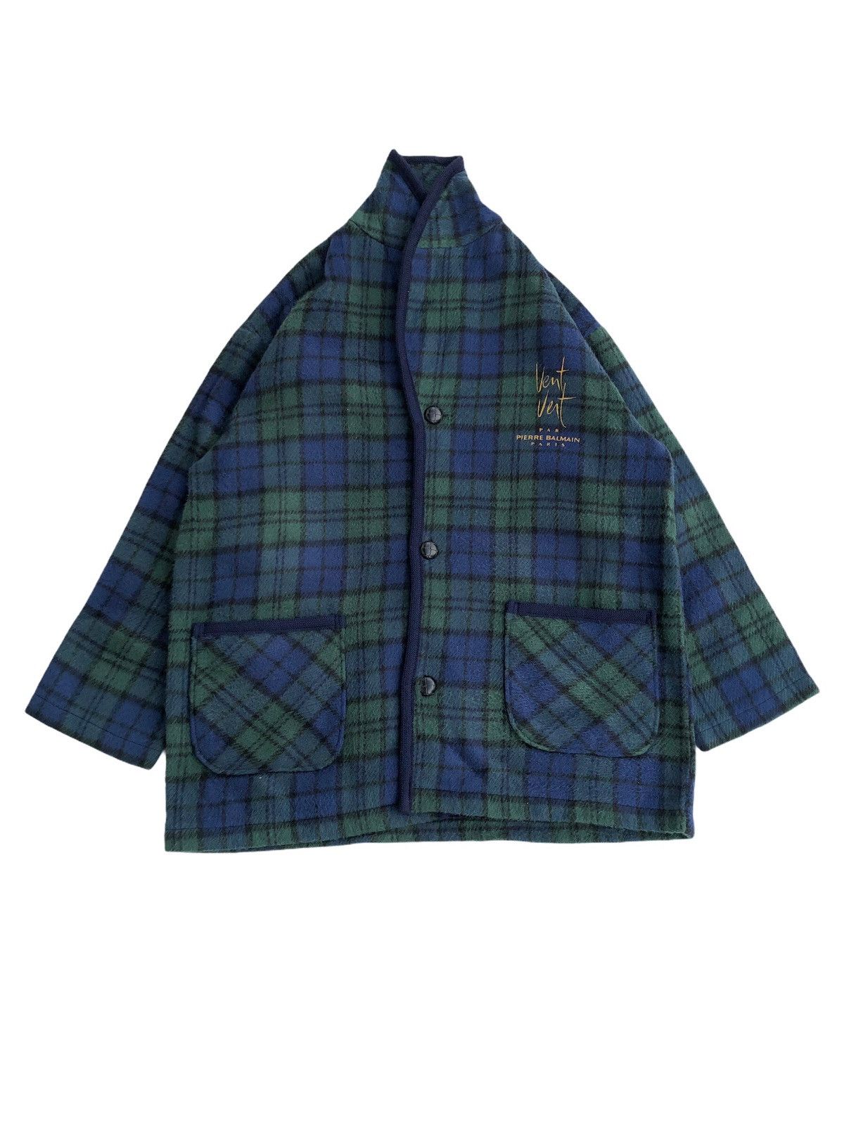 Pierre Balmain Pierre Balmain Paris Checkered Plaid Jacket Robe Kimono Size US M / EU 48-50 / 2 - 1 Thumbnail