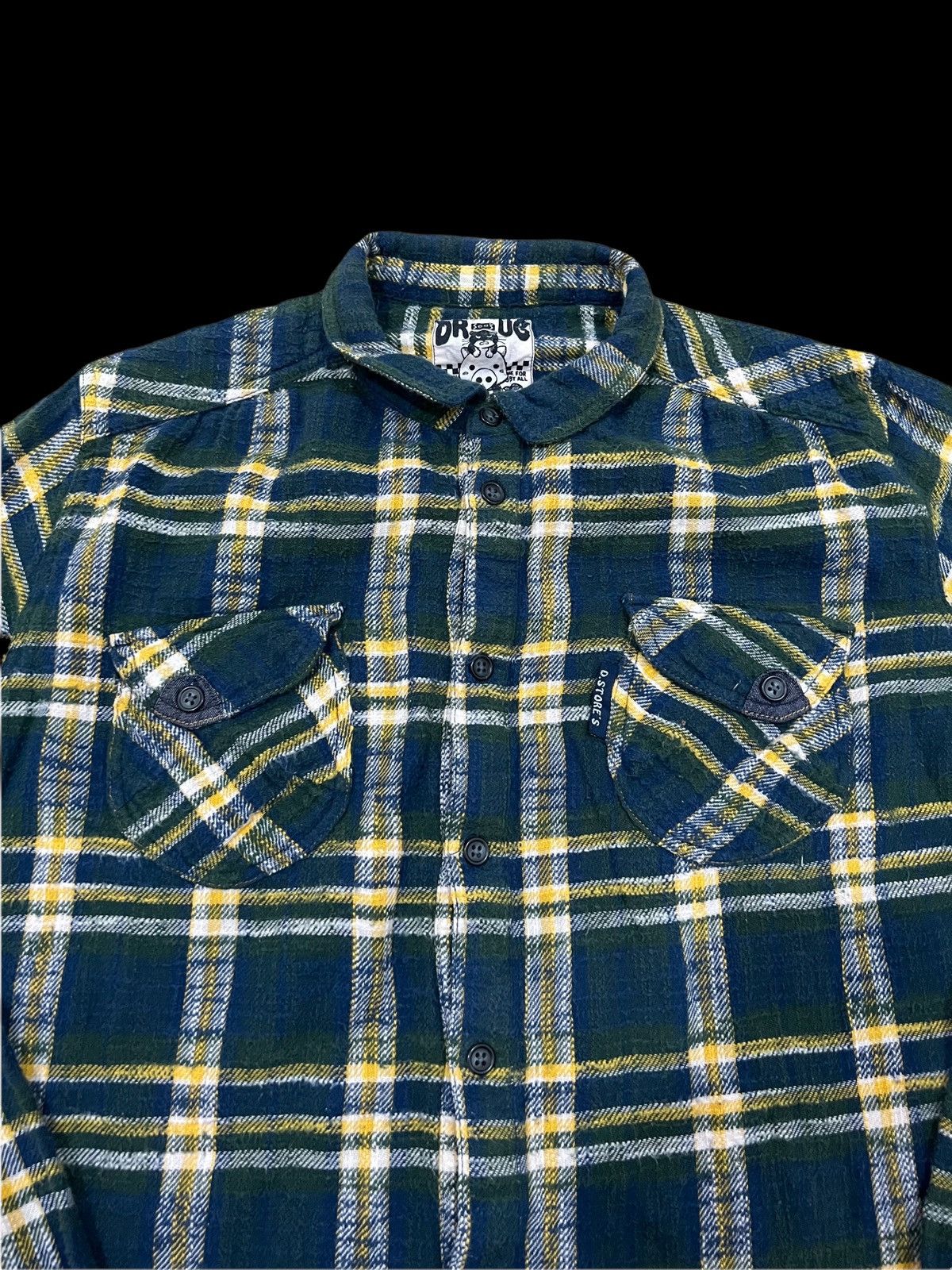 Flannel × Japanese Brand Japanese Brand Drugs Store Green Plaid Flannel Shirt Size US M / EU 48-50 / 2 - 1 Thumbnail