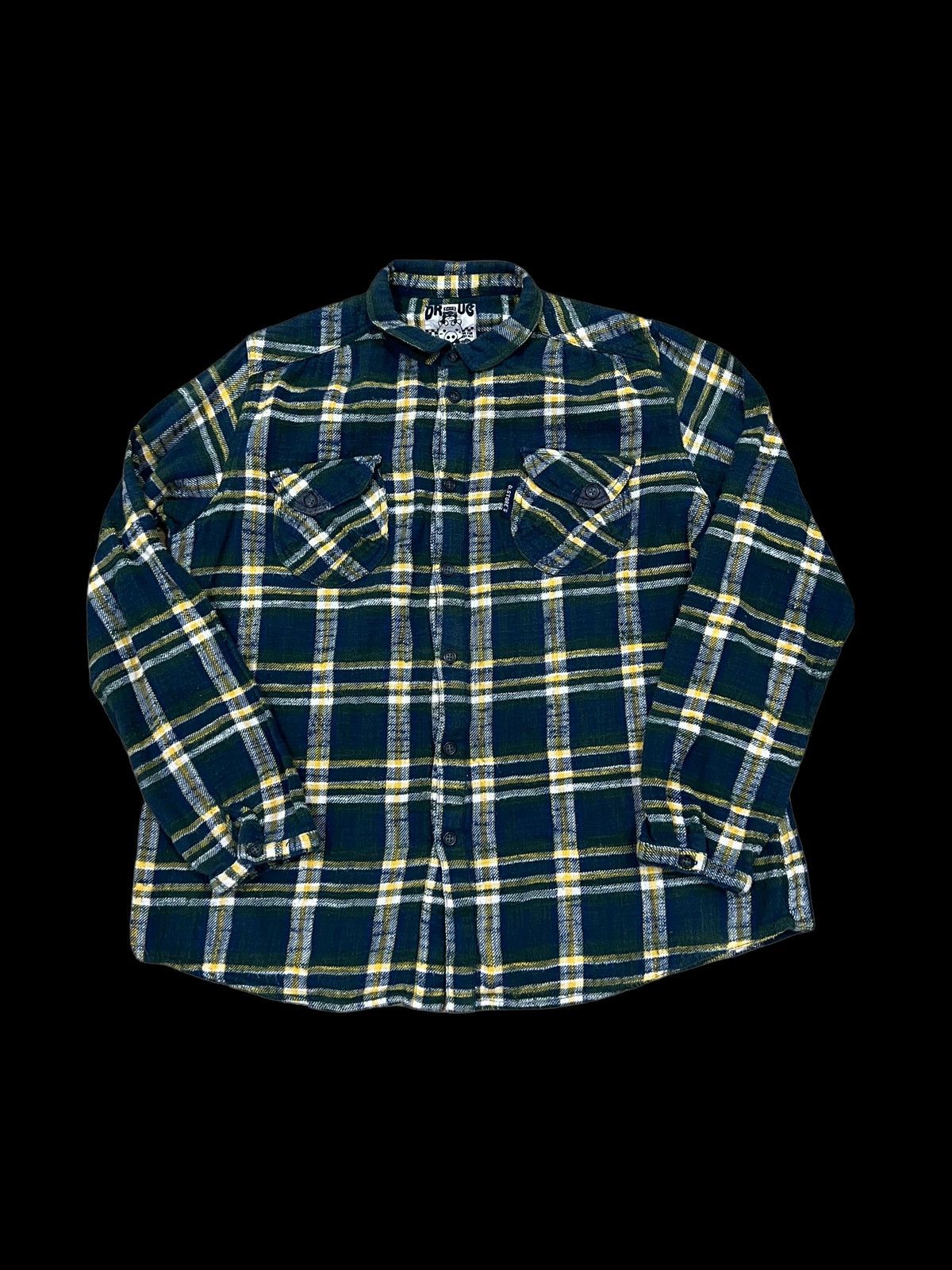 Flannel × Japanese Brand Japanese Brand Drugs Store Green Plaid Flannel Shirt Size US M / EU 48-50 / 2 - 2 Thumbnail