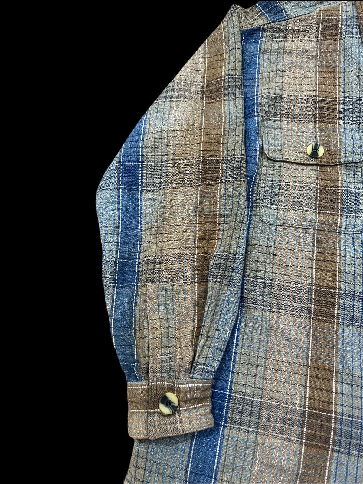 Abercrombie & Fitch × Flannel Cotton Linen Brown Plaid Checkered Flannel Size US M / EU 48-50 / 2 - 4 Thumbnail