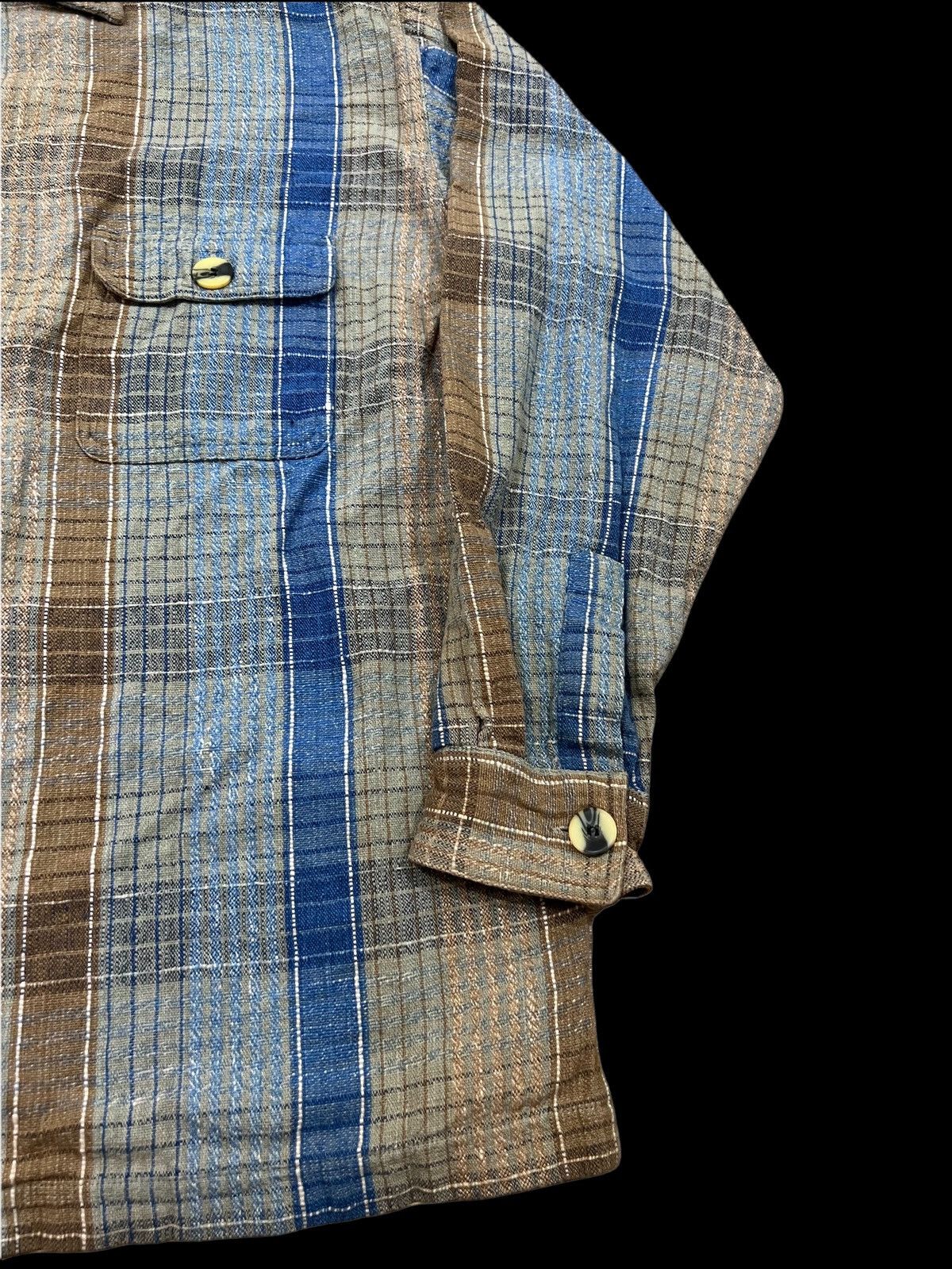 Abercrombie & Fitch × Flannel Cotton Linen Brown Plaid Checkered Flannel Size US M / EU 48-50 / 2 - 5 Thumbnail