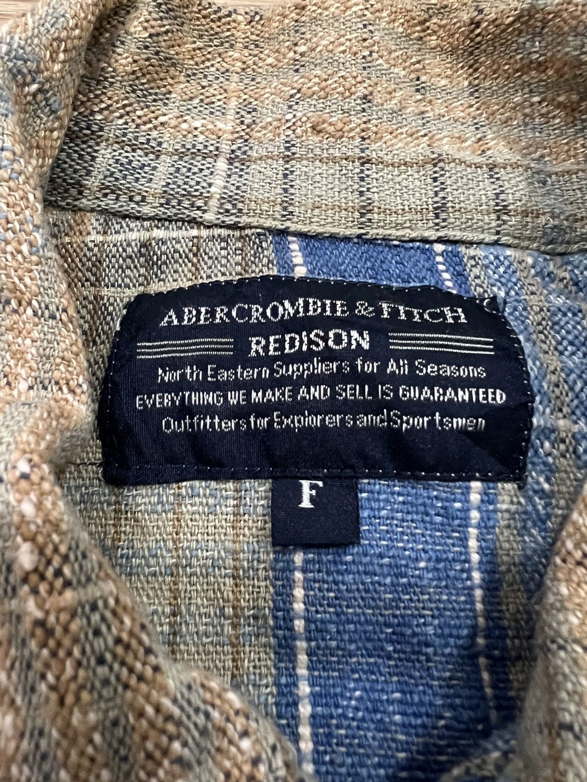 Abercrombie & Fitch × Flannel Cotton Linen Brown Plaid Checkered Flannel Size US M / EU 48-50 / 2 - 6 Thumbnail