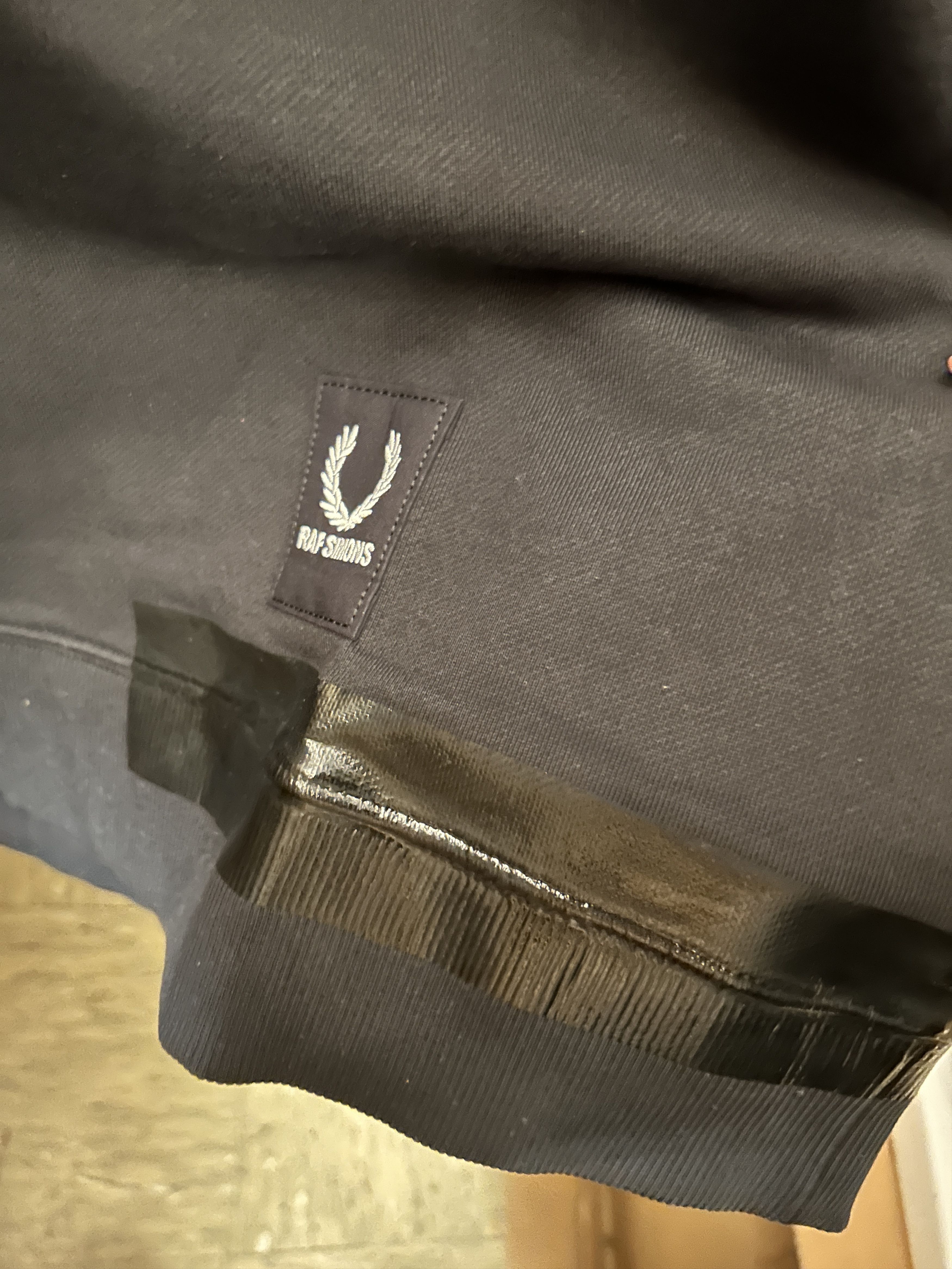 Fred Perry × Raf Simons Detail Black Tape Hoodie Size 42 ( x-large) Size US XL / EU 56 / 4 - 3 Thumbnail