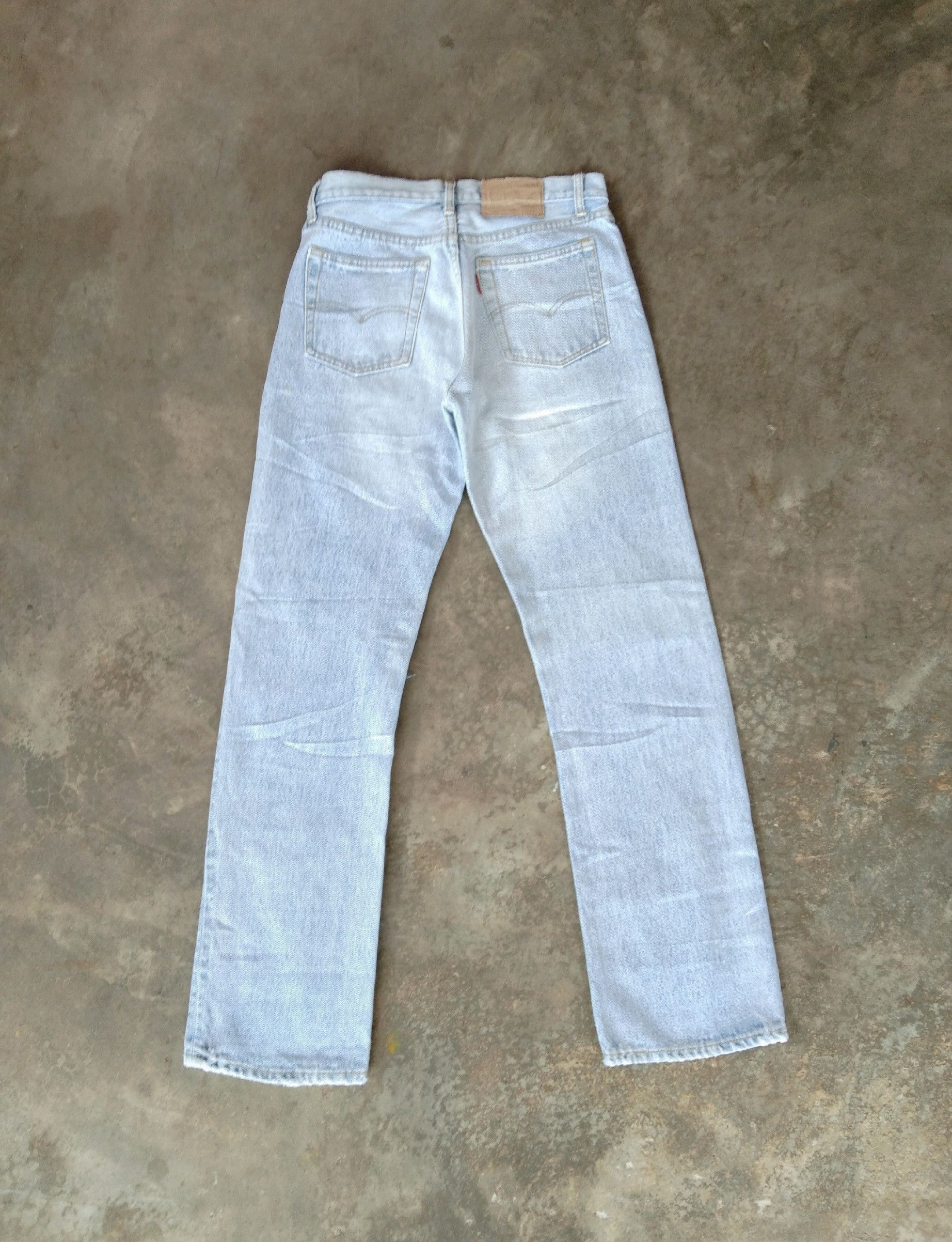 Jean 90s Vintage Defray Faded Blue Patchwork Jeans 29x30 Size US 29 - 2 Thumbnail