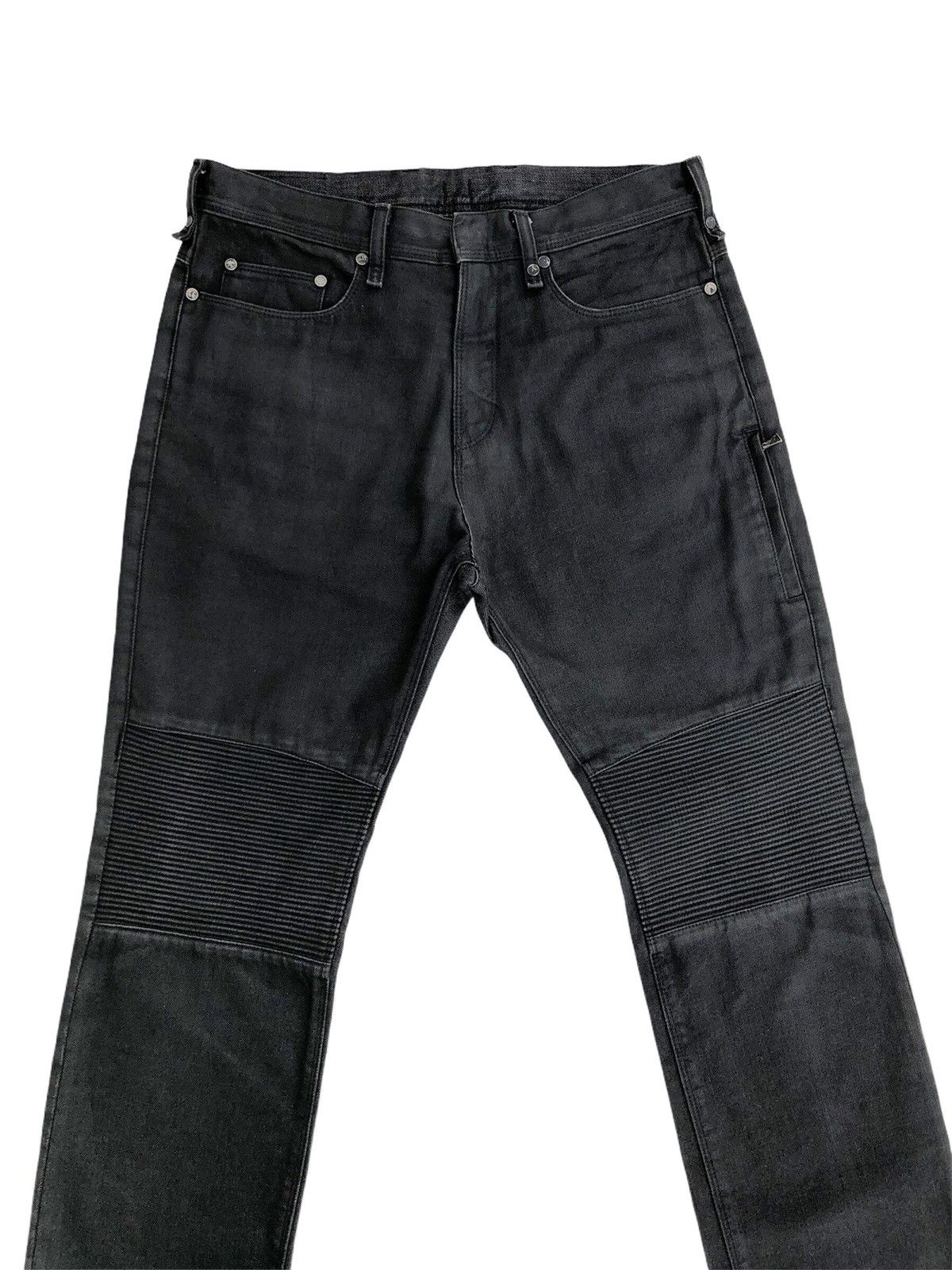 Neil Barrett Neil Barrett Black Distressed Bikers Jeans Size US 31 - 3 Thumbnail