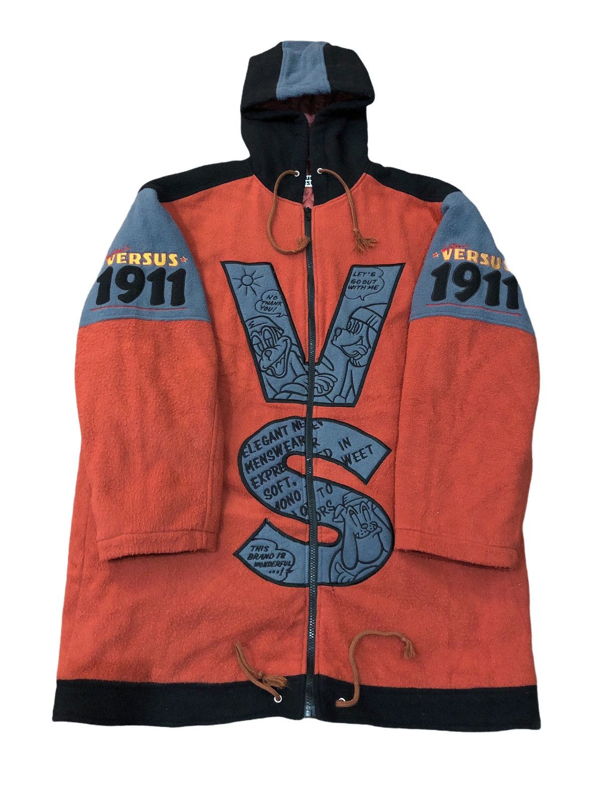 Vintage Vintage 90s Louis Versus VS Logo Zipper Hoodie Jacket Size US L / EU 52-54 / 3 - 3 Thumbnail