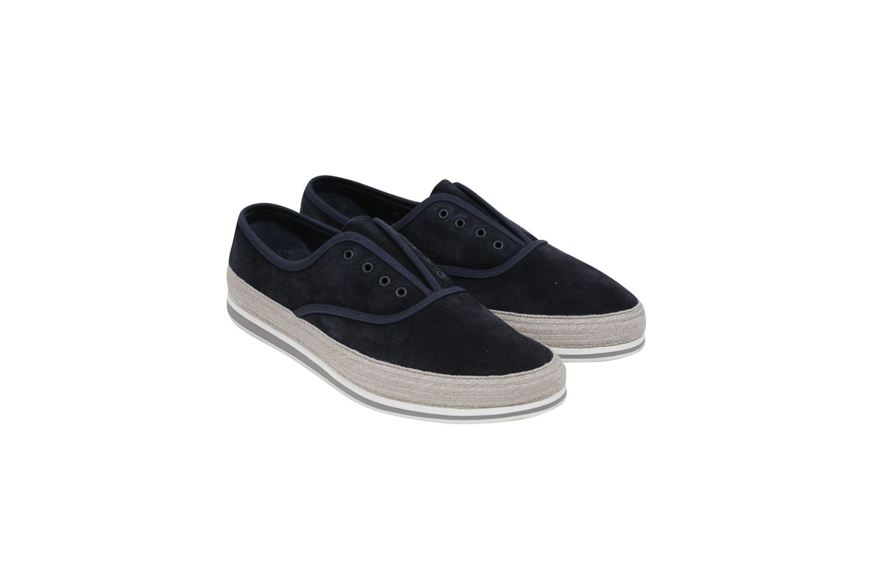 Prada Blue Grey Suede Espadrille Sneakers Size US 8.5 / EU 41-42 - 1 Thumbnail