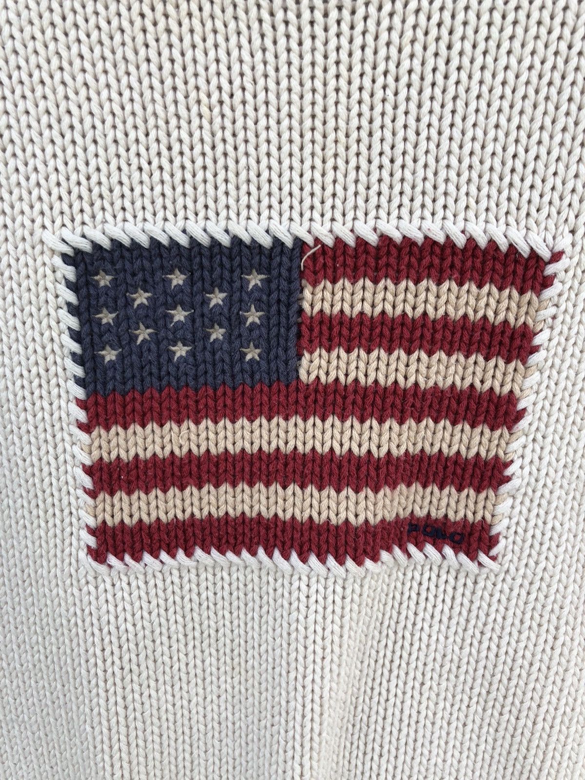 Polo Ralph Lauren Vintage 90s Polo by Ralph Lauren Flag Logo Knit Sweatshirt Size US XXS / EU 40 - 3 Thumbnail