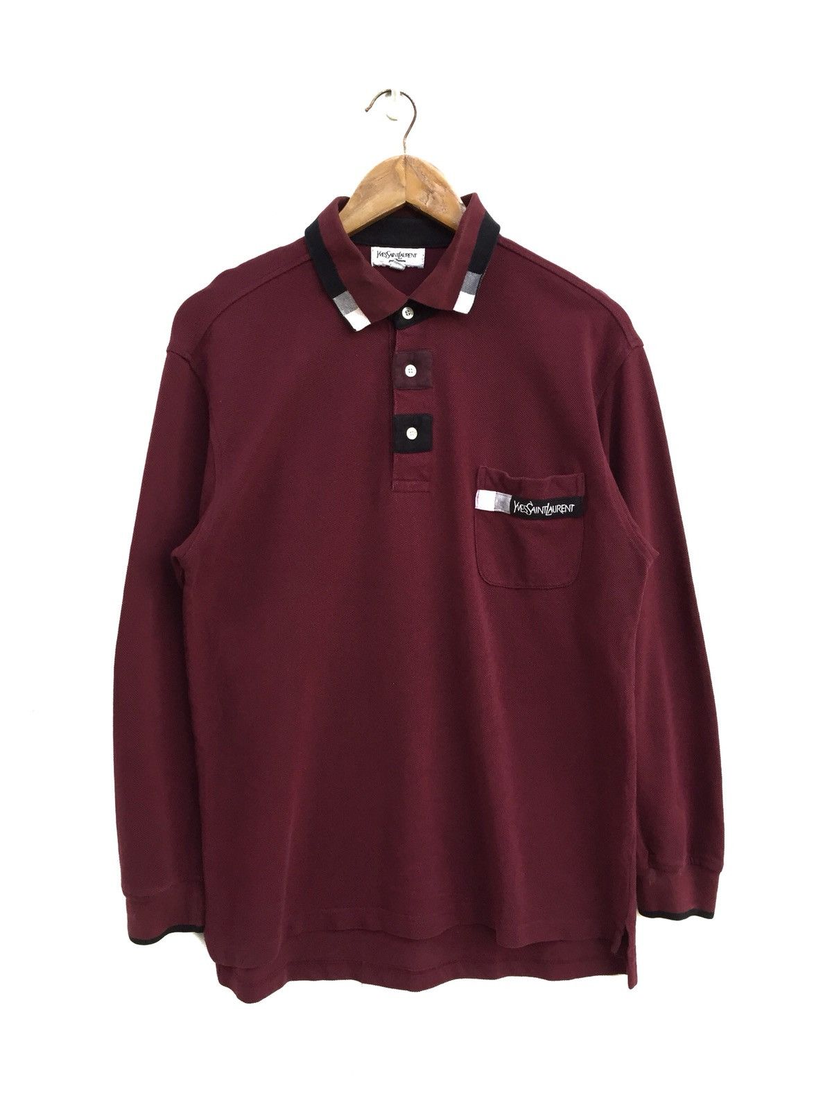 Yves Saint Laurent Vintage Ysl Pour Homme Polo Shirt Pocket Logo Size US L / EU 52-54 / 3 - 1 Thumbnail