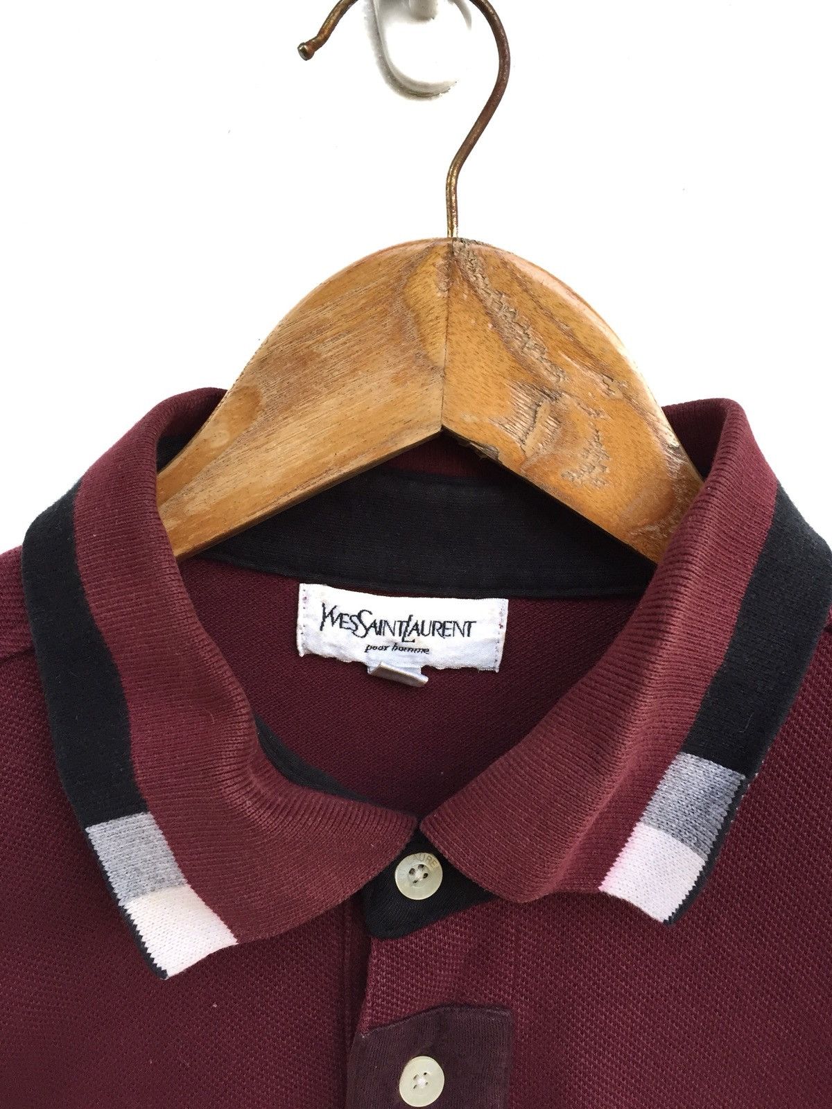 Yves Saint Laurent Vintage Ysl Pour Homme Polo Shirt Pocket Logo Size US L / EU 52-54 / 3 - 5 Thumbnail