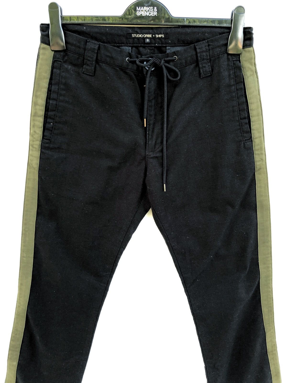 Japanese Brand × SHIPS Ships X Studio Oribe Green Side Tape Casual Cotton Pant Size US 29 - 3 Thumbnail