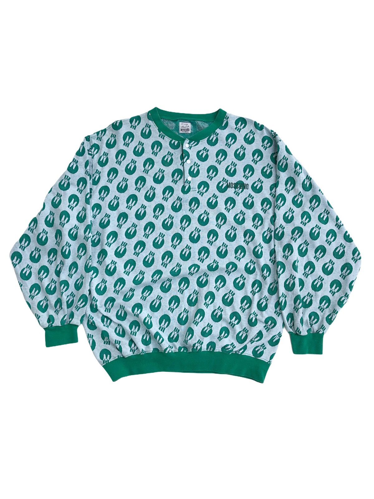 Moschino Vintage Moschino All Over Print Sweatshirt Logo Spell Out Size US L / EU 52-54 / 3 - 1 Thumbnail