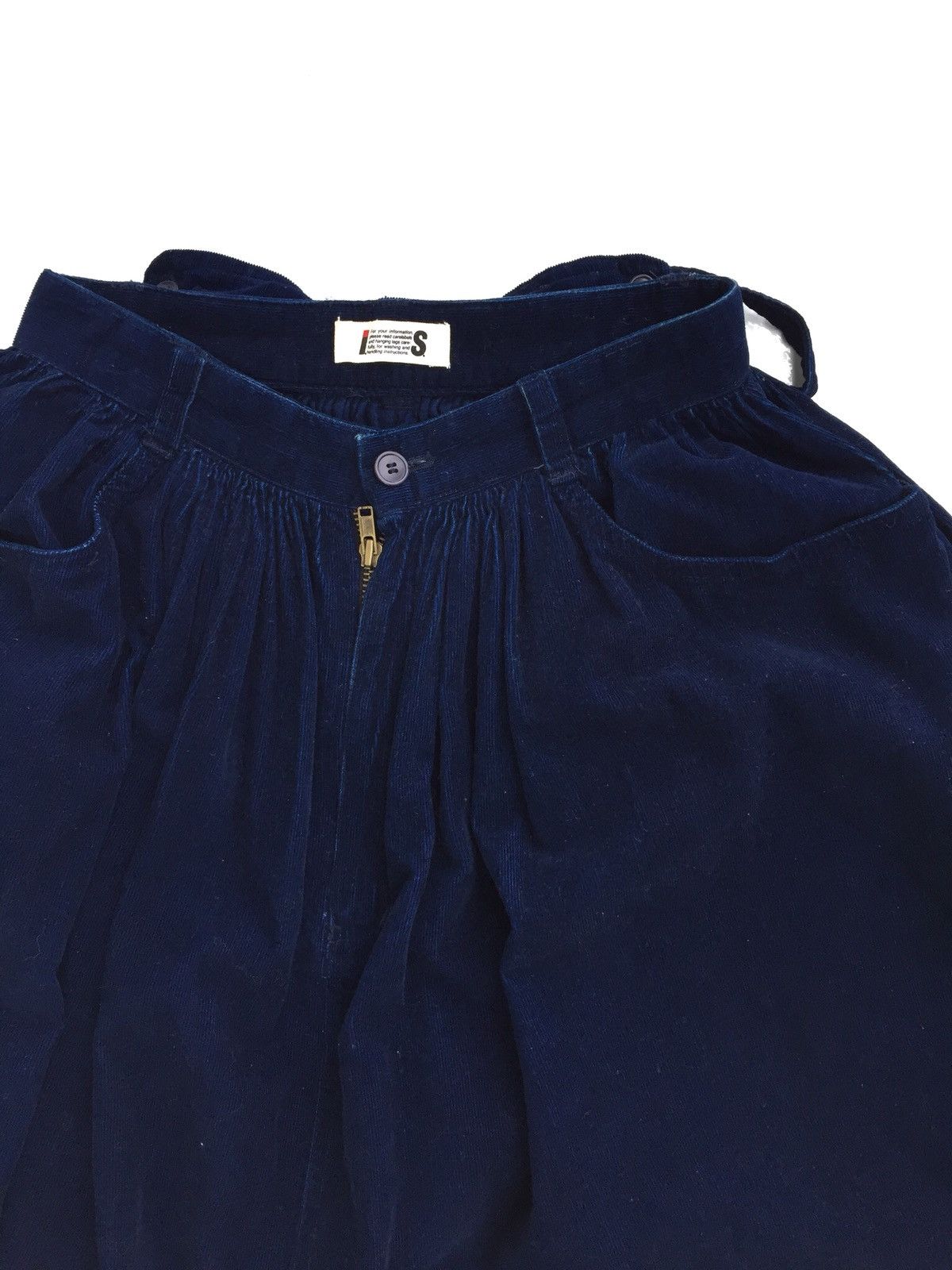 Issey Miyake Vintage 80s Issey Miyake Sport Navy Blur Corduroy Size 22" - 3 Thumbnail