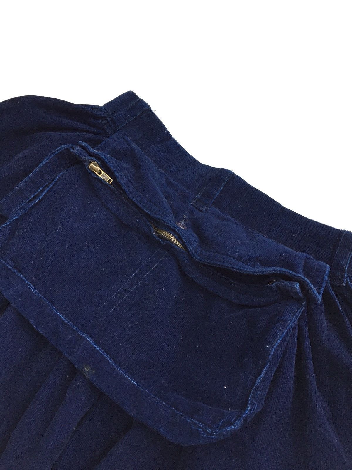 Issey Miyake Vintage 80s Issey Miyake Sport Navy Blur Corduroy Size 22" - 5 Thumbnail