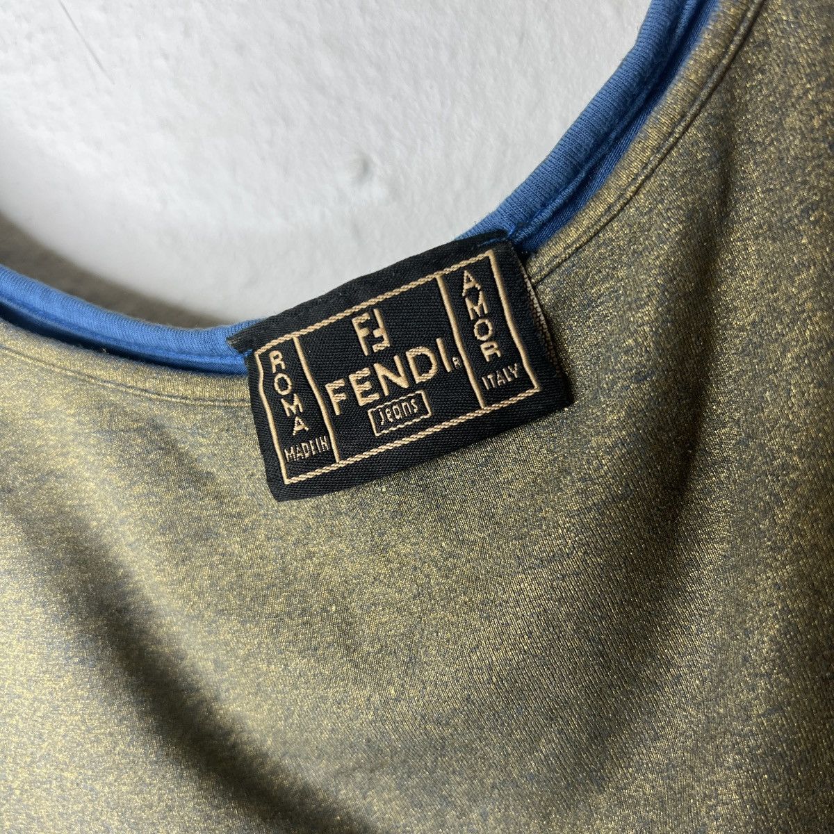 Fendi Fendi Roma Glitter Diamonds Logo Top Blue Gold Size M / US 6-8 / IT 42-44 - 4 Thumbnail