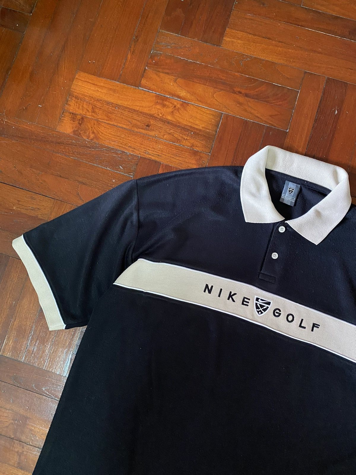 00s nike golf vtg カットソー Y2K adidas polo Vintage 90s Nike Golf Polo shirt geometric print yellow XL