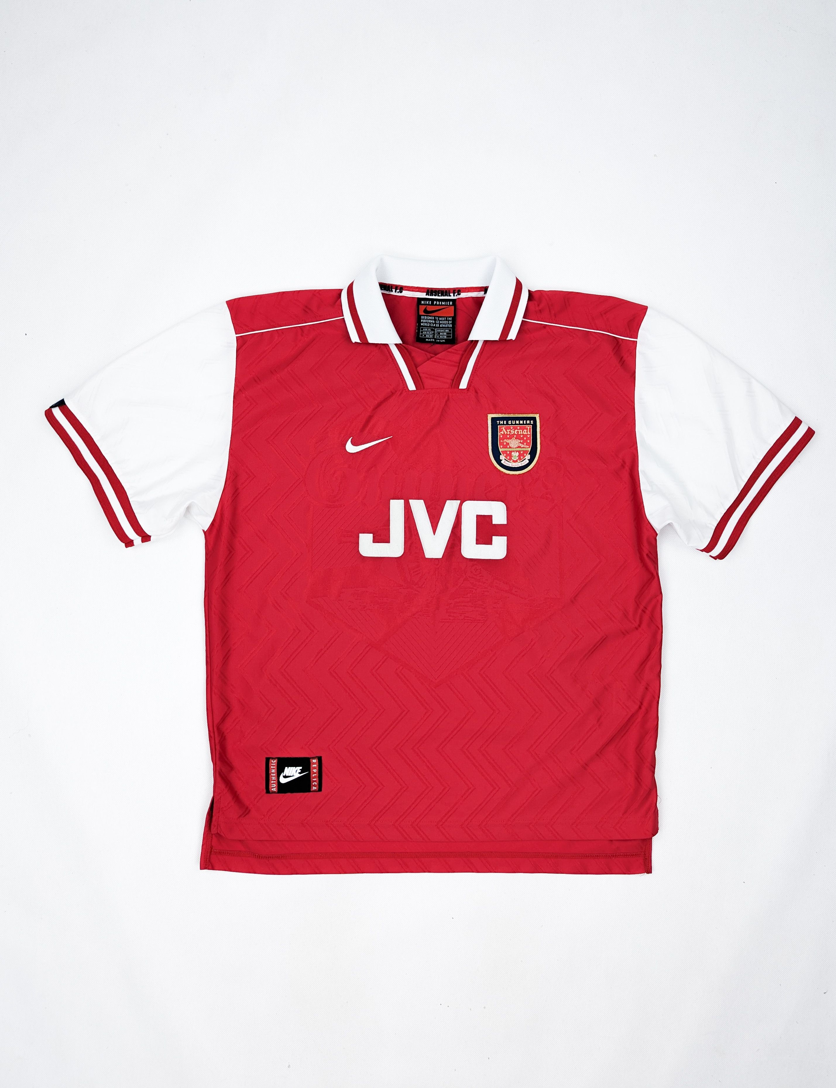 image of Nike Arsenal Bergkamp Soccer Jersey Vintage XL in Red, Men's