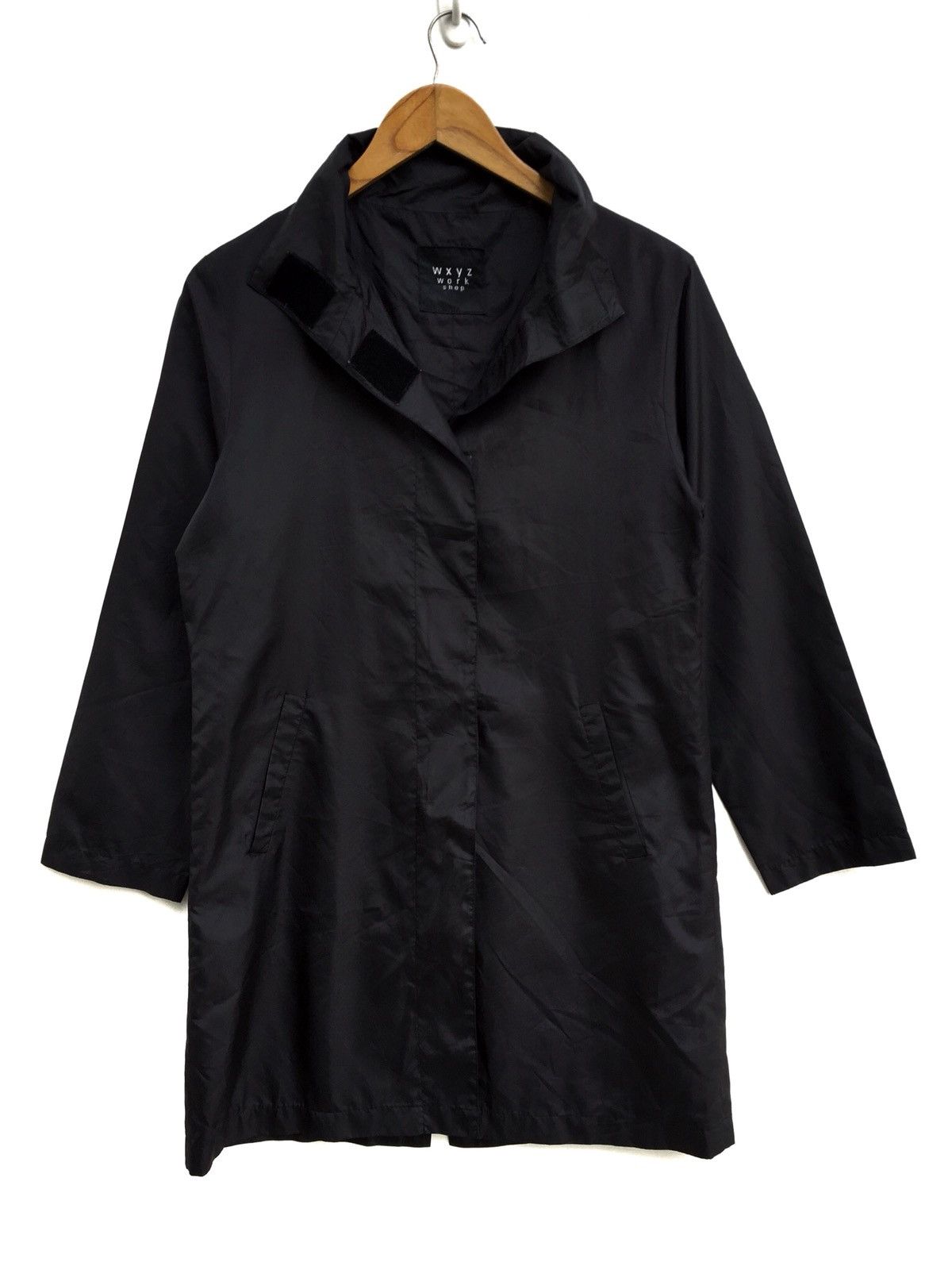 image of Yohji Yamamoto Workshop Wxyz Nylon Strap Rain Coat Jacket in Black, Men's (Size Small)