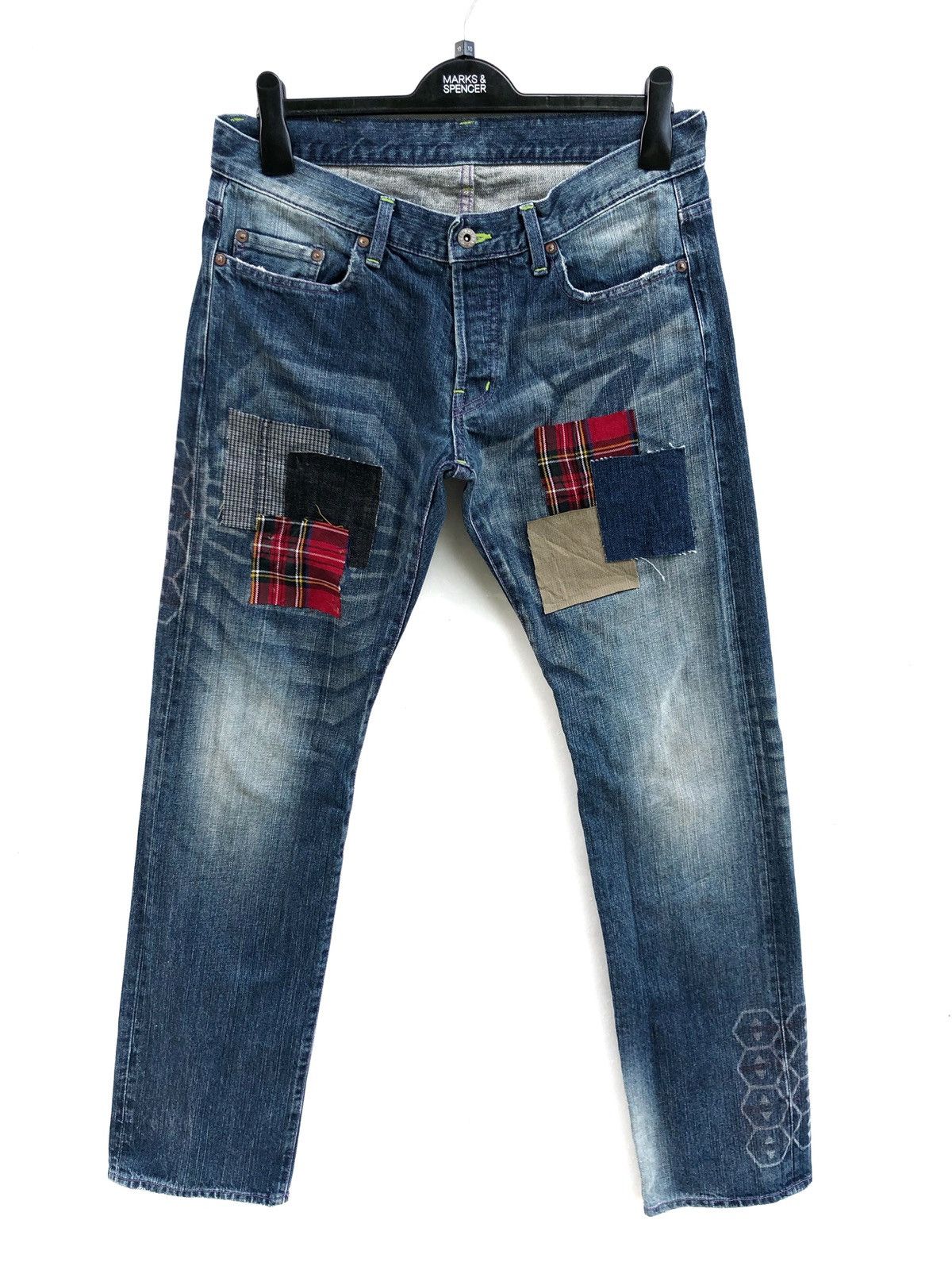 Hysteric Glamour × Japanese Brand Made in Japan Nerv Patchwork Jeans Hysteric Glamour Style Size US 32 / EU 48 - 1 Thumbnail