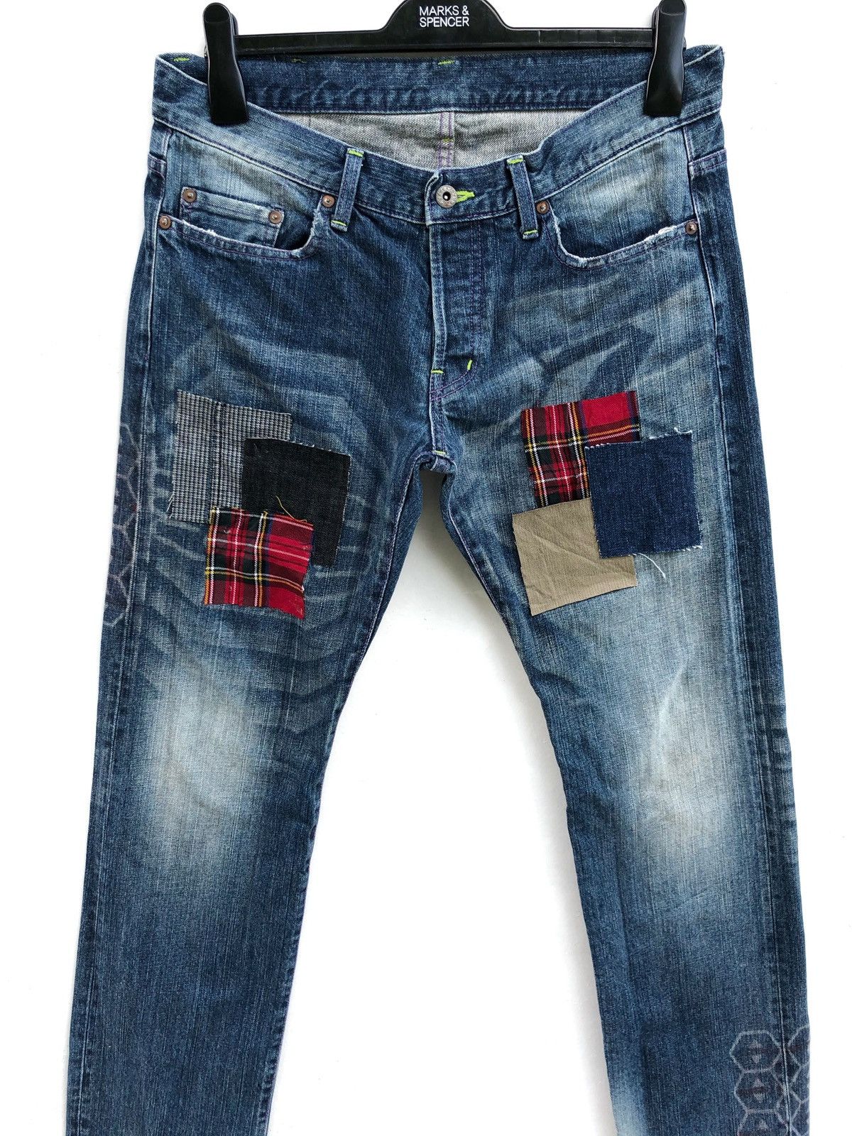 Hysteric Glamour × Japanese Brand Made in Japan Nerv Patchwork Jeans Hysteric Glamour Style Size US 32 / EU 48 - 3 Thumbnail