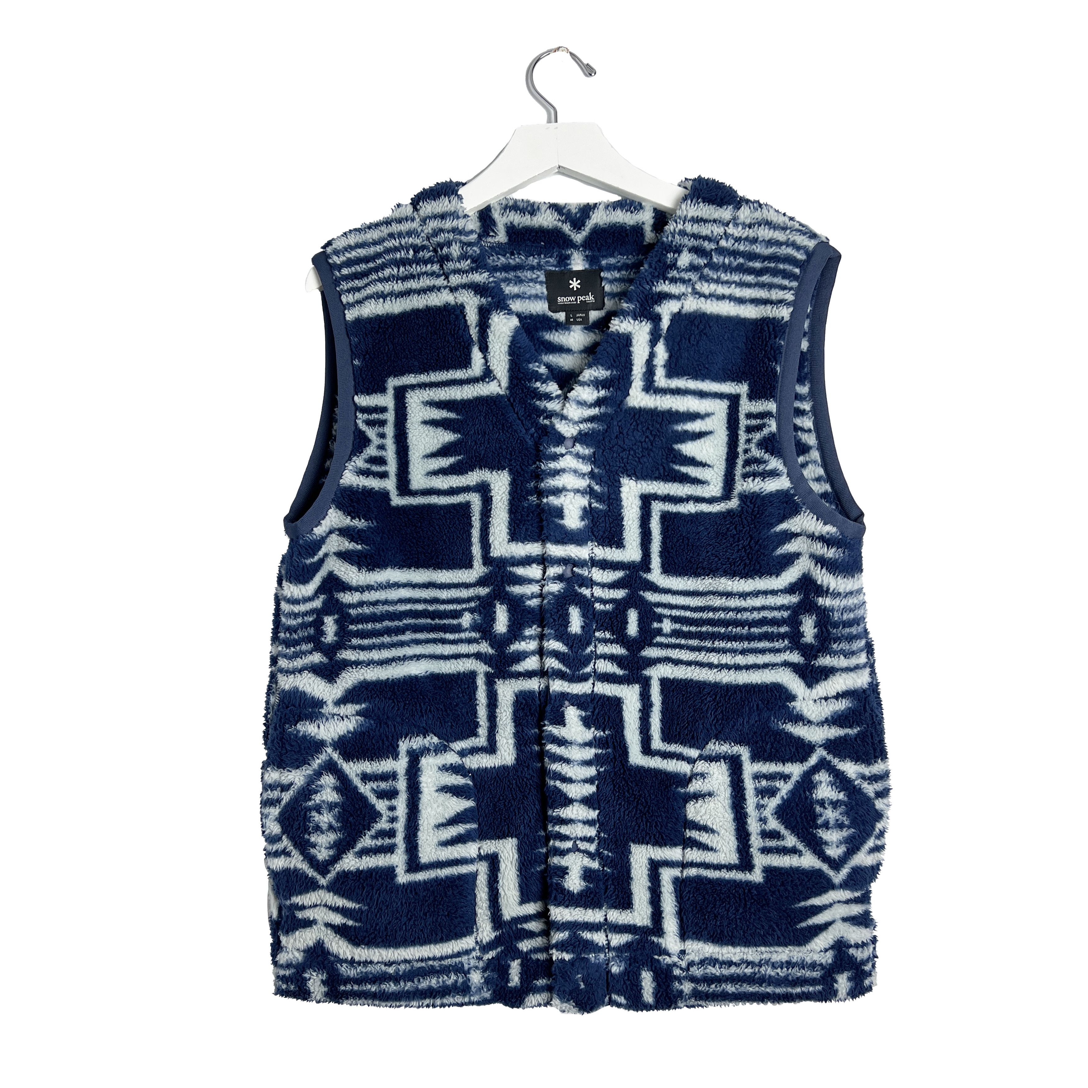 Snow Peak Blue Navajo Print Fleece Vest Size US M / EU 48-50 / 2 - 1 Thumbnail